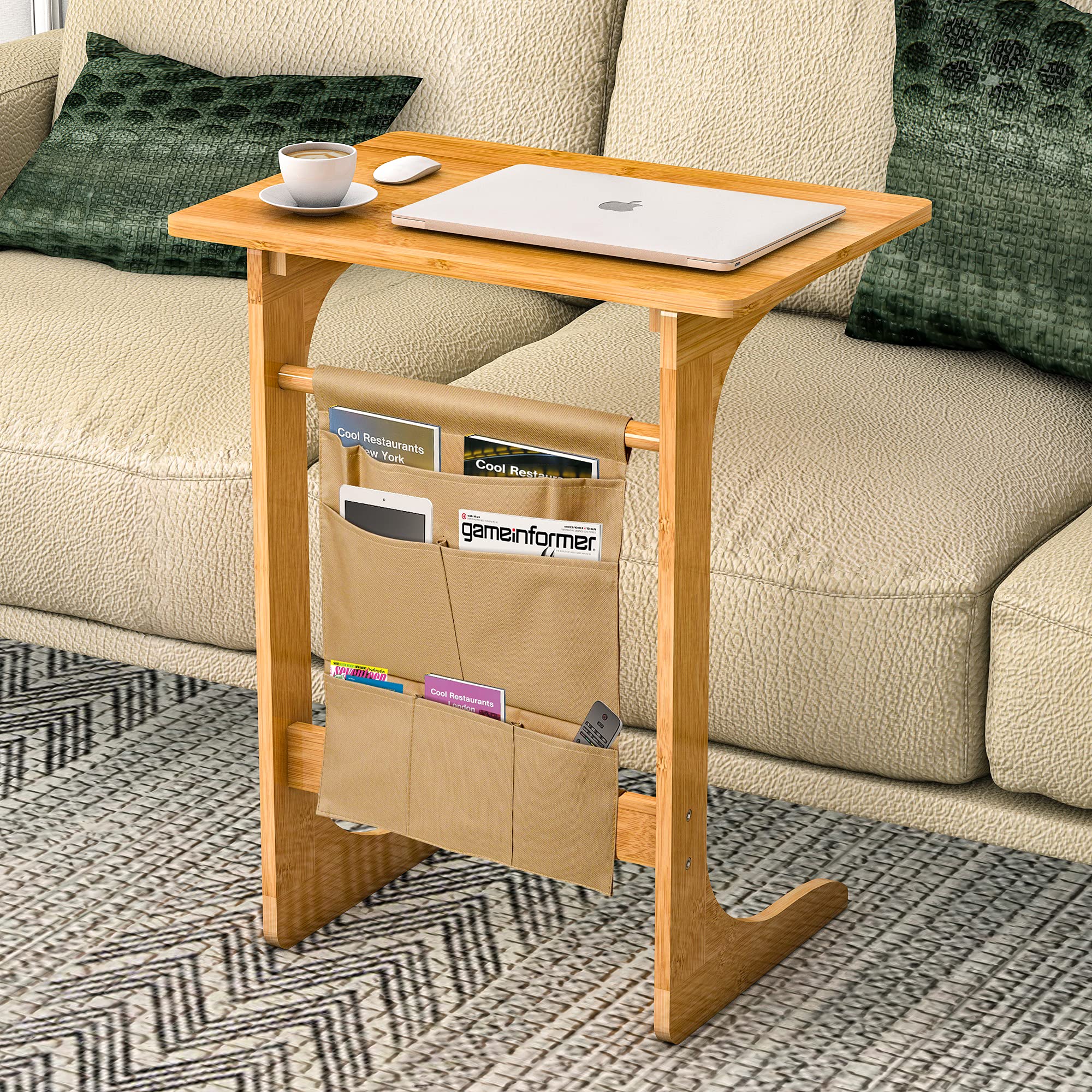 Buy C Table Sofa Side End Table That Slide Under Couch for Small Space