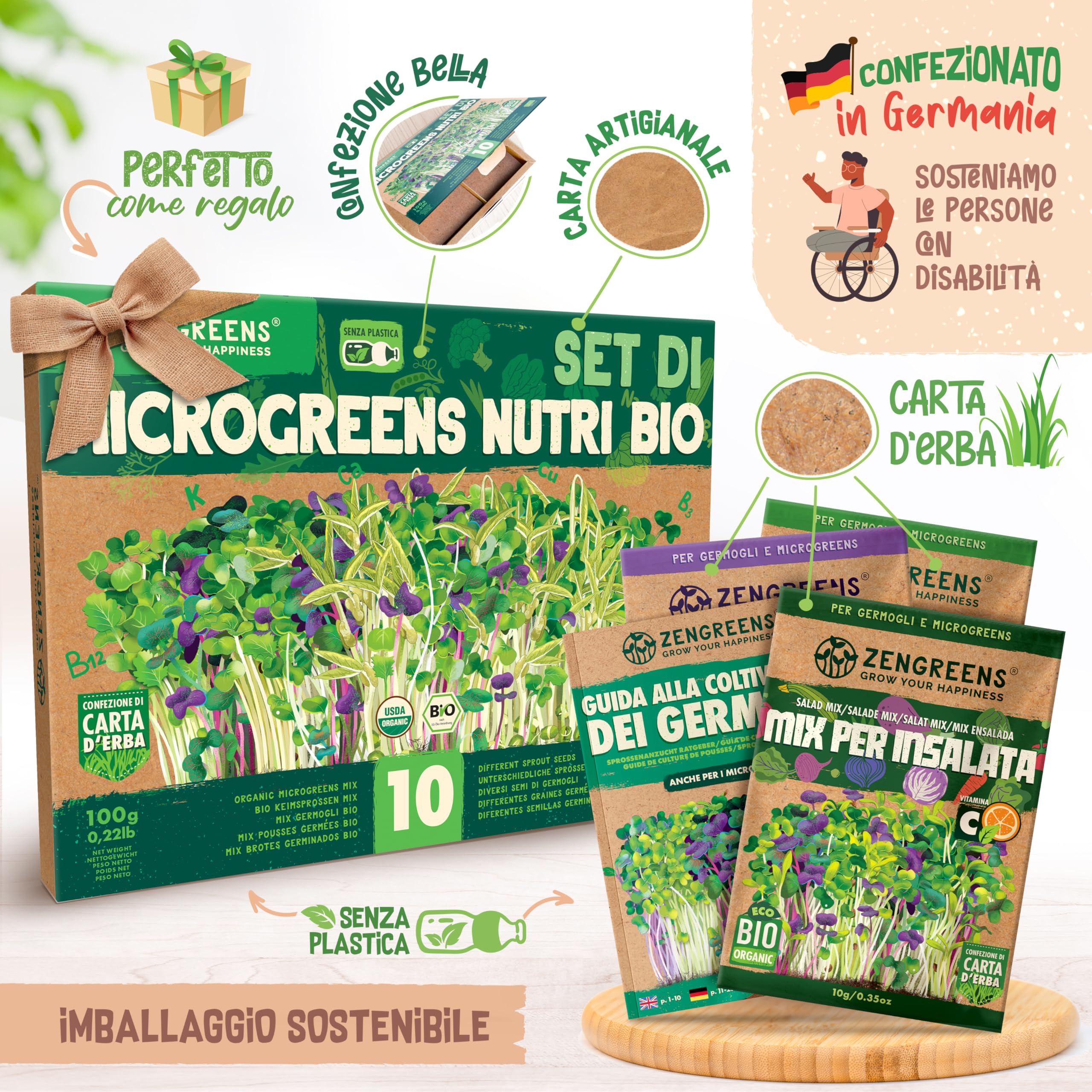 ZenGreens Kit 20 Varietà Di Semi Bio Per Microgreens - Coltivazione Facile - Foto 2