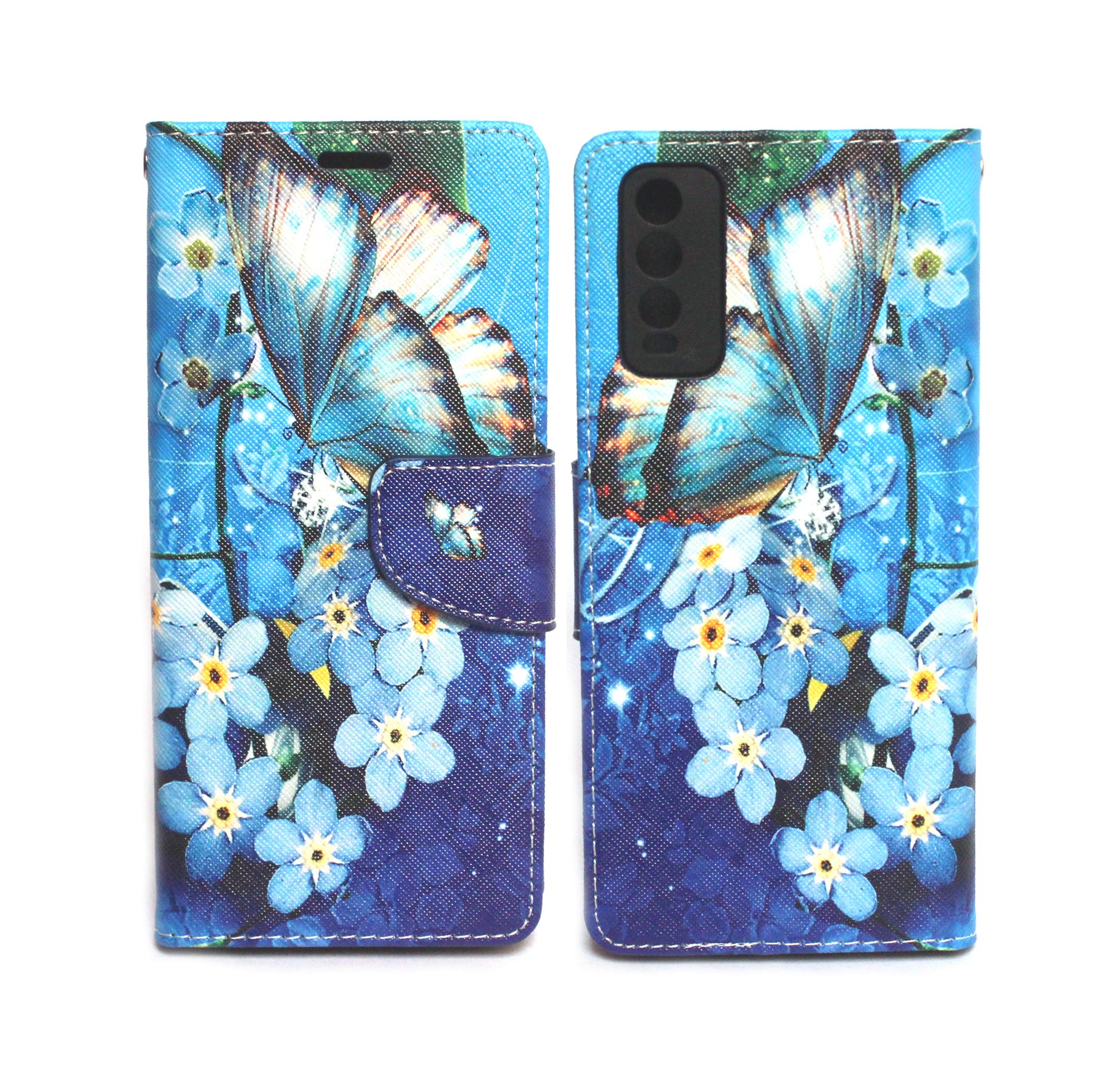 Arbuda Fancy Printed Designer Leather Flip Wallet Back Cover Case for Vivo Y20A - Blue Butterfly (B08XNKSQ6N) Amazon Price History, Amazon Price Tracker