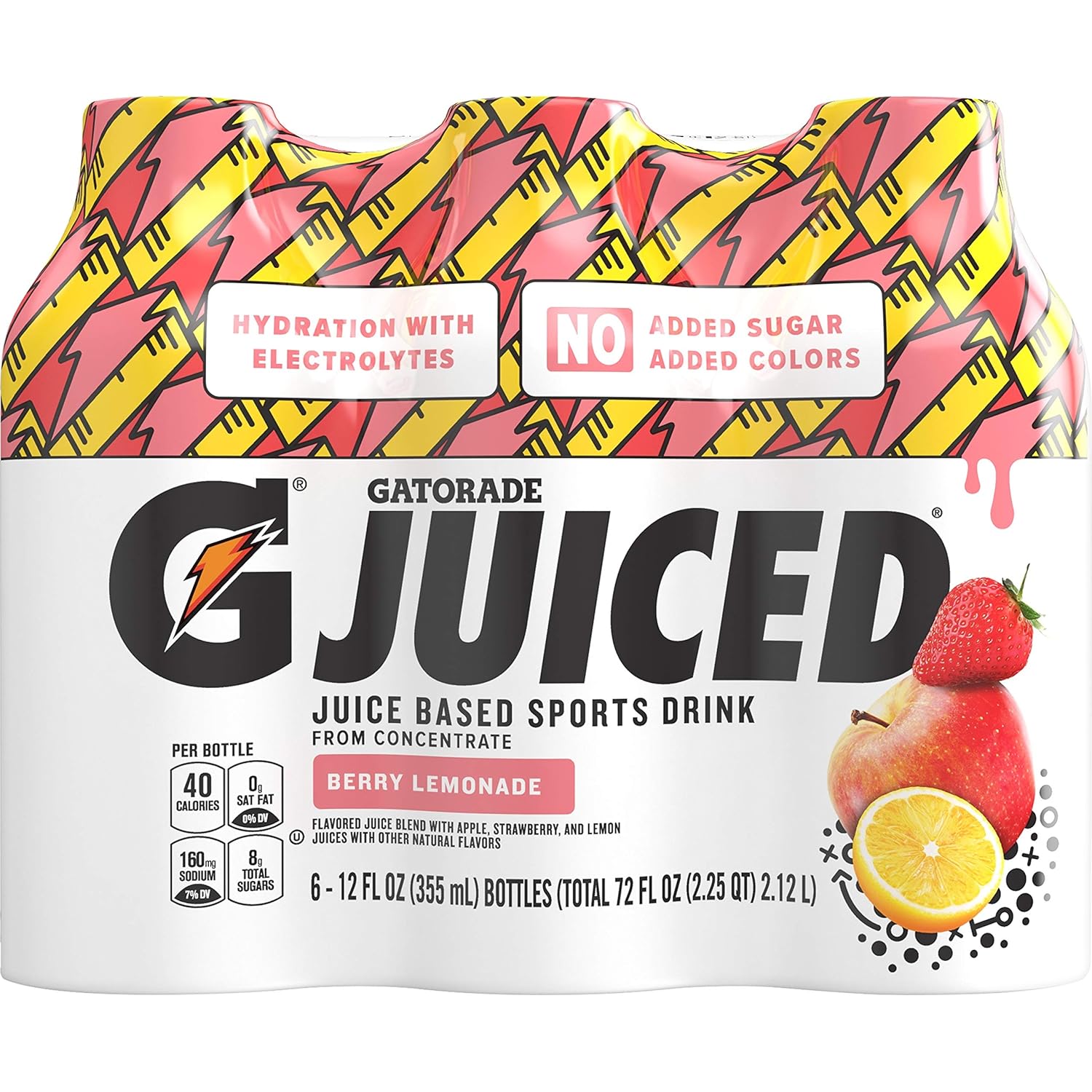 Gatorade Juiced, Berry Lemonade, 12oz Bottles (6 Pack
