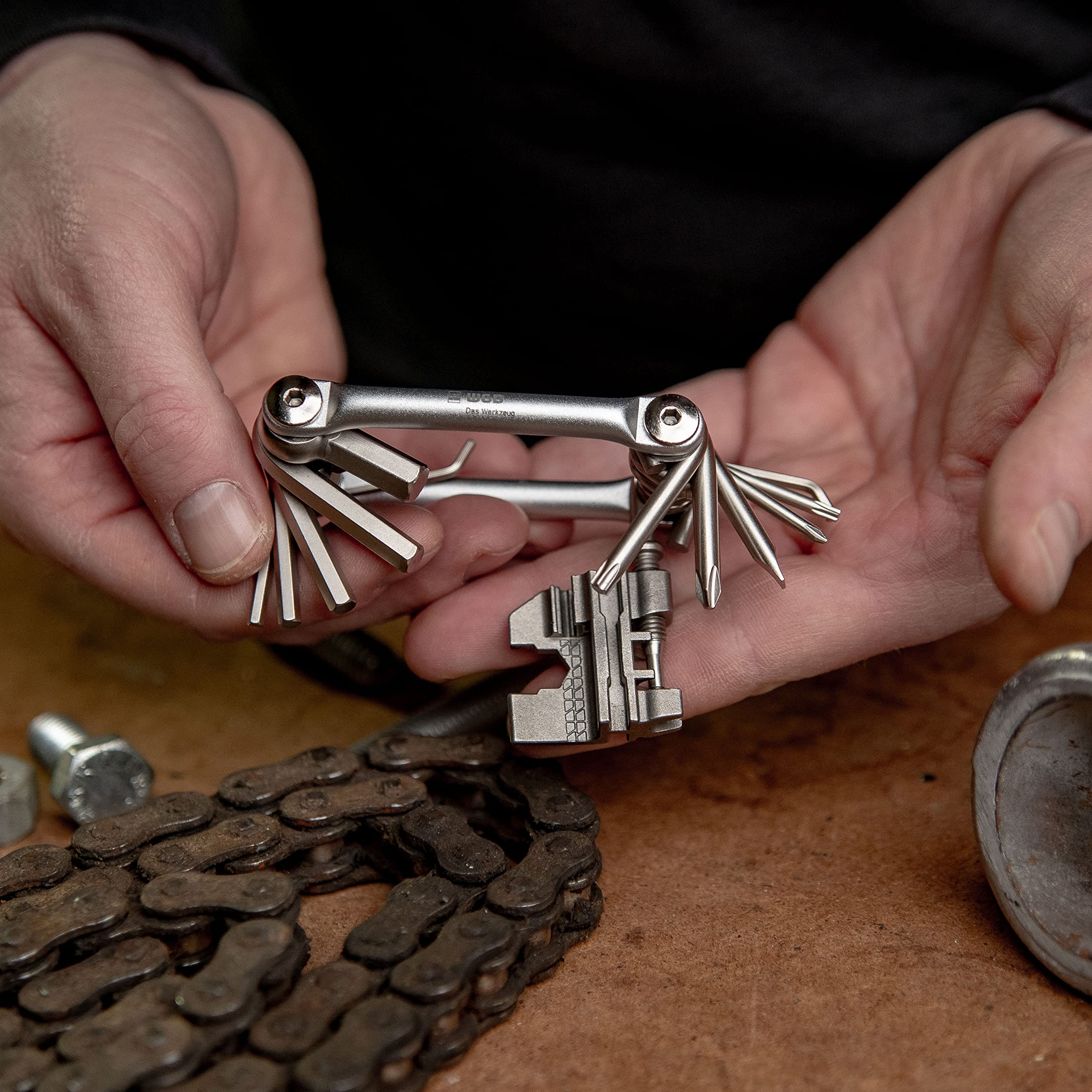 Professioneel fietsgereedschap "20 in 1" reparatieset voor op reis | Voor mountainbike, racefiets & e-bike | Opvouwbaar zakgereedschap | WGB Das Werkzeug - 5