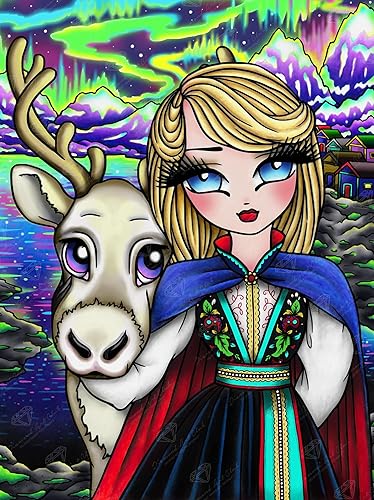 DIAMOND ART CLUB Northern Lights Square con 61 colores, incluyendo 4 ABS 91,089 25.6 x 34.3 pulgadas (25.6in x 34.3in)