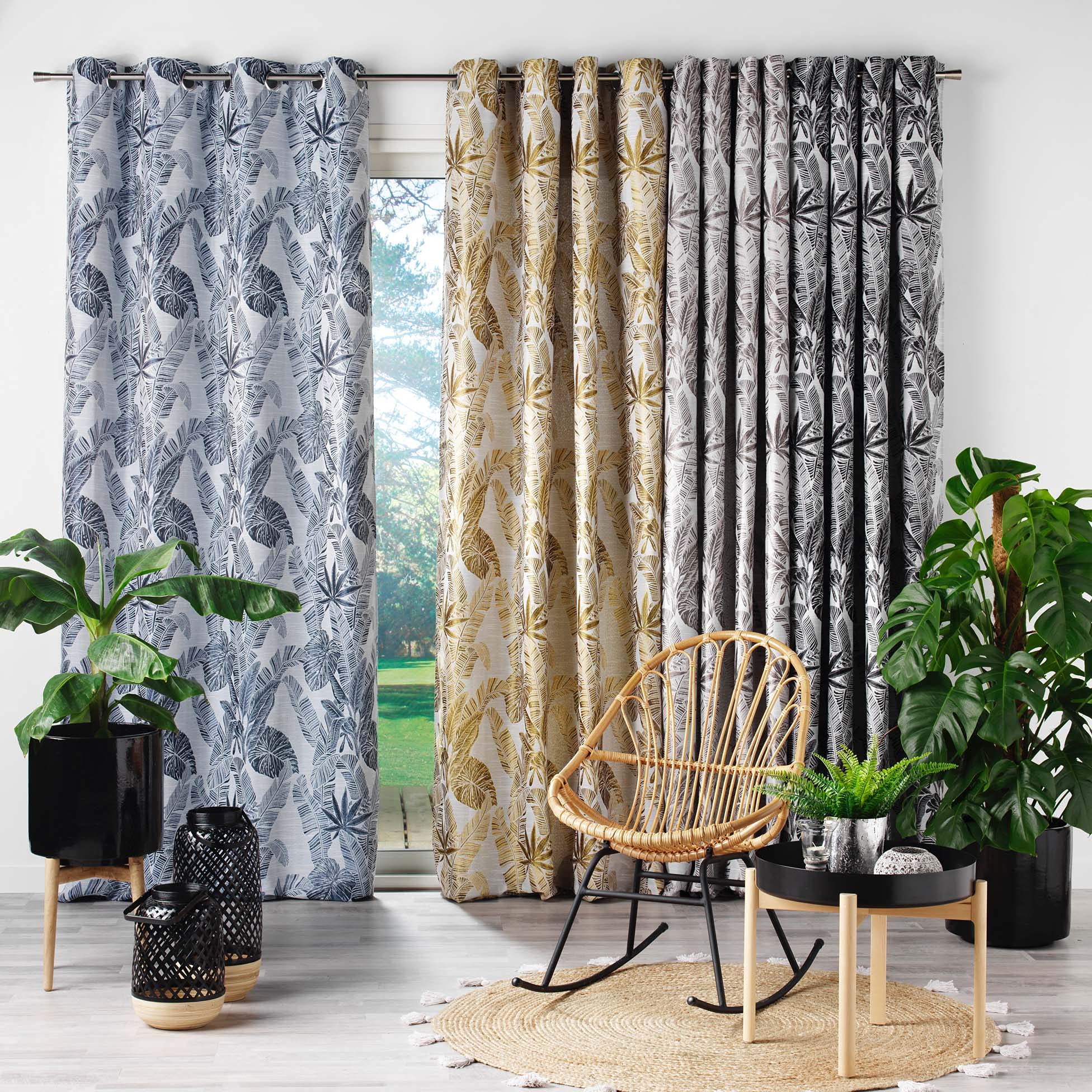 Douceur d'Interieur 140 x 260 cm Eyelet Curtains, Brown, W 55.1" x L 102.4" (1 Panels) - Image 3
