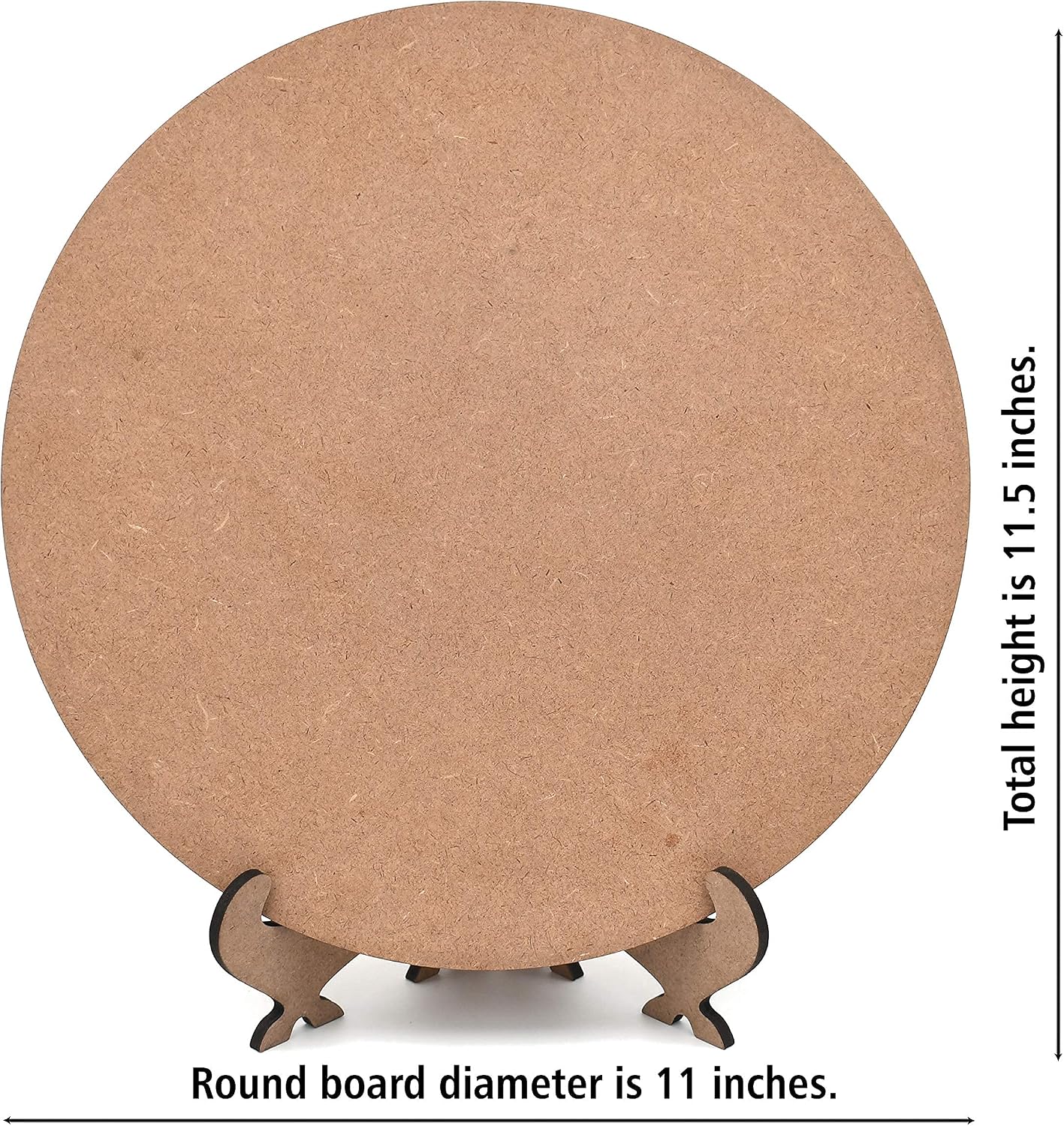 IVEI Round Art Board with Foldable Stand - Set of 5 - MDF Plain Round Wooden Sheet for Painting & Decoration