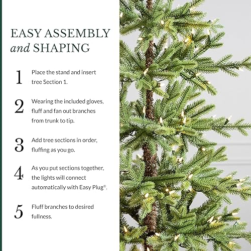 Miniatura 7 de Balsam Hill Árbol de Navidad alpino preiluminado de 7 pies  Árbol de Navidad artificial disperso con 300 luces LED transparentes, ramas de alambre