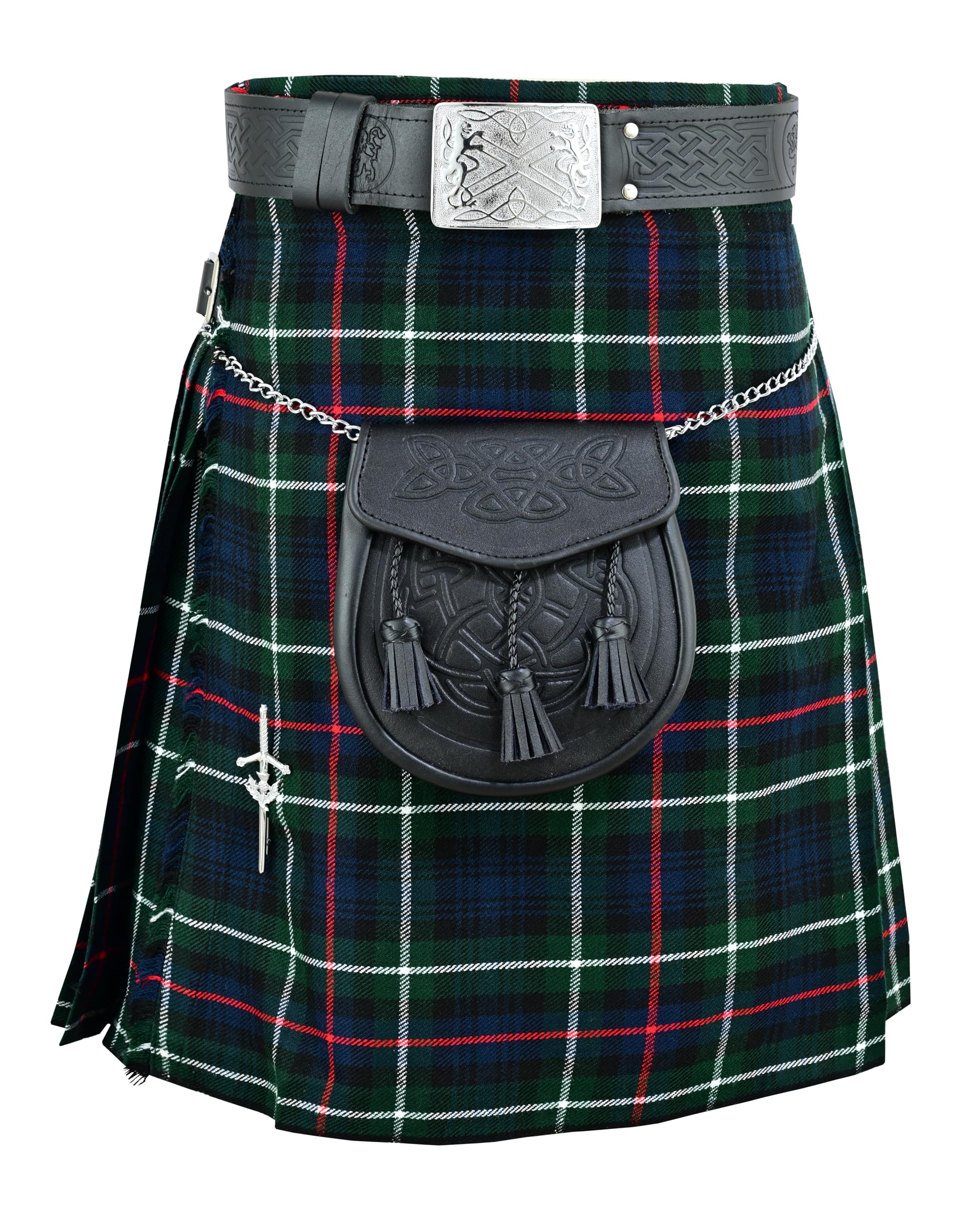 Hamilton Kilts - Kilt de tartán Mackenzie, Vestido Tradicional escocés de tartán de Las Tierras Altas, Atuendo para Boda y Fiesta