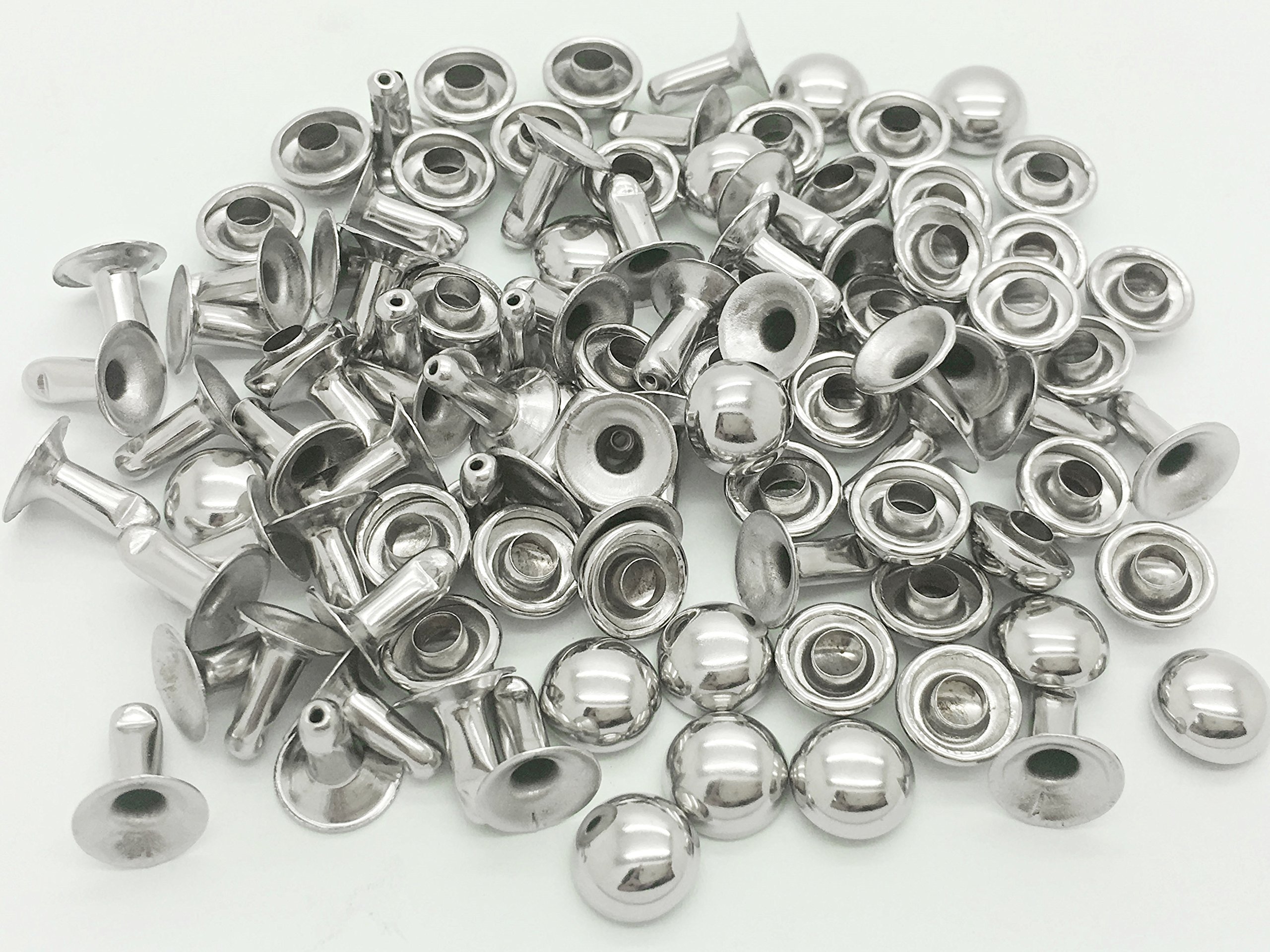 100pcs 10mm Single Cap Nickel Dome Rivets Studs Nailhead Rock Biker RV1110