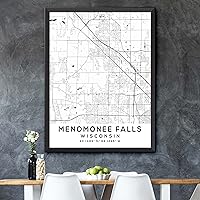 Vista 5 de Mapa de Menomonee Falls, Wisconsin, Light 2 (18x24)