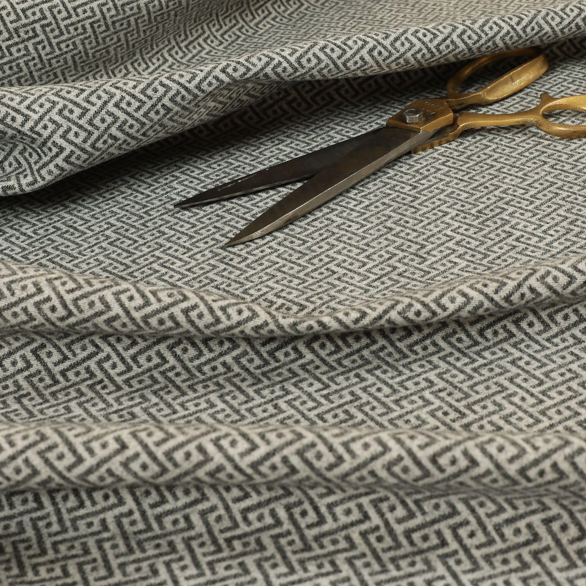 Redbrick Mill Fabrics Soft Modern Geometric Pattern Wool Textured Grey Upholstery Furnishing Fabric (10cm x 8cm Sample)
