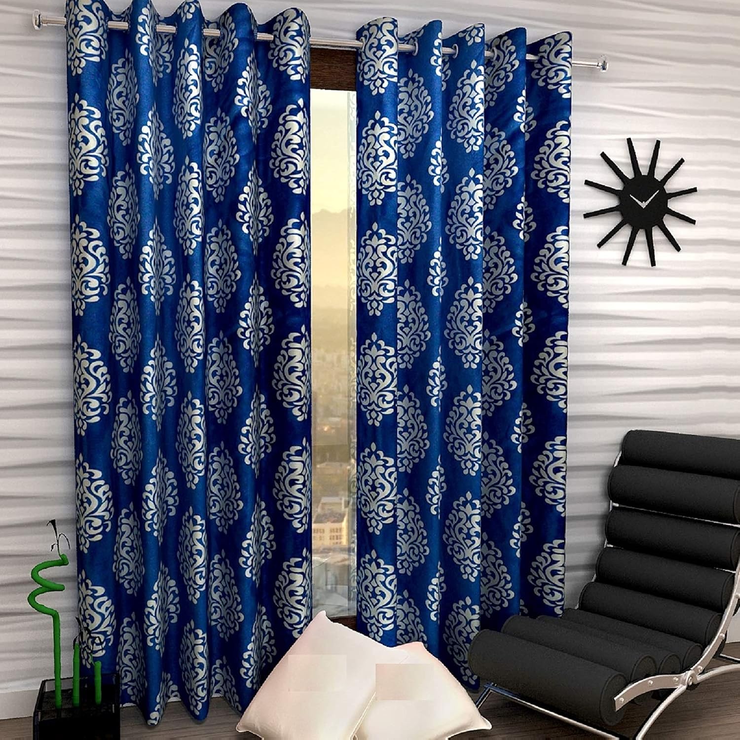 Buy HOME UTSAV 2 Piece Damas Printed Polyester Curtains for Long Door 8