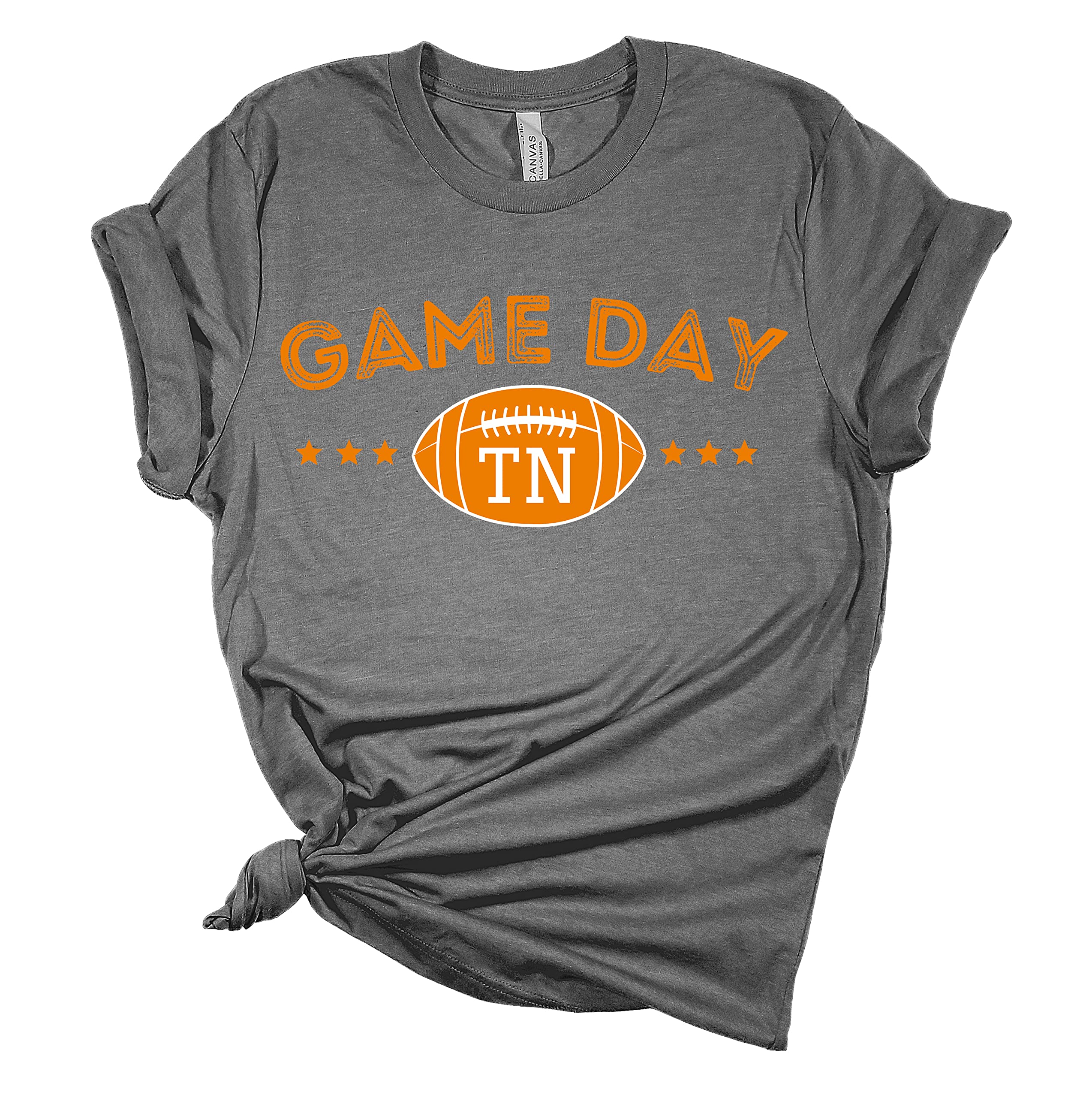 Trenz Shirt CompanyWomens Tennessee Tshirt Football Tennessee Orange Game Day TN Short Sleeve T-Shirt Graphic Tee-Heather Grey-XXL, Heather Grey, XXL