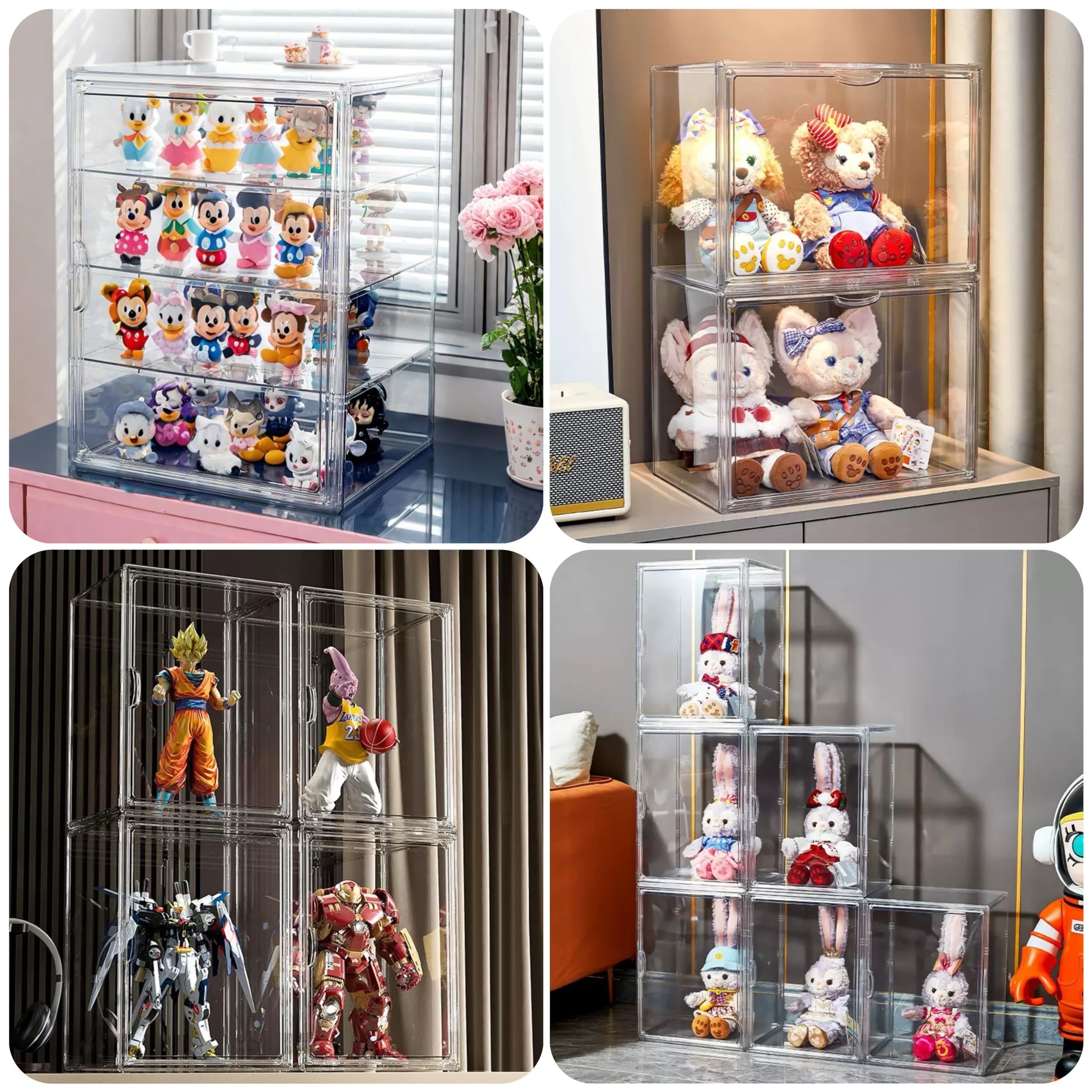 Dasellfa Acrylic Display Case, Stackable Storage Boxes, Display Cabinets with Magnetic Door - Image 3