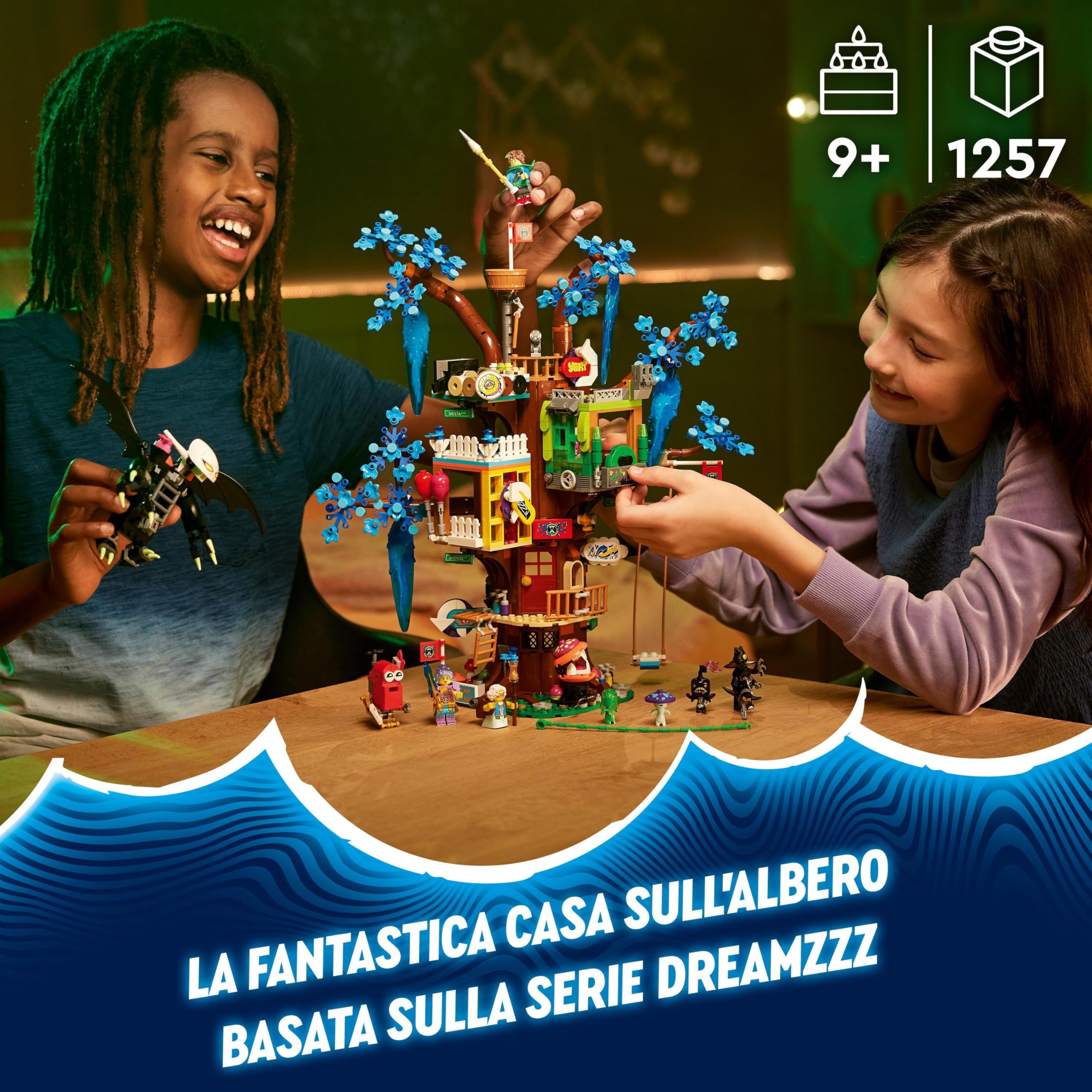 LEGO DREAMZzz 2 in 1 La Fantastica Casa sull’Albero Giocattolo da Costruire in 2 Modalità con Minifigure della Signora Castillo, Izzie, Mateo e Cacciatore Notturno, Giochi Creativi dal TV Show 71461