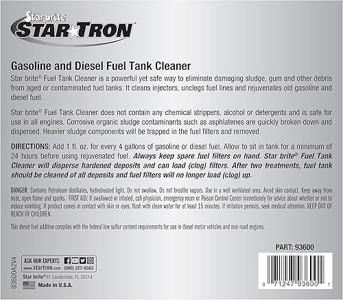 Miniatura 9 de STAR BRITE Star Tron Limpiador de tanques 64 onzas elimina lodos barniz y otros depósitos fórmula concentrada que funciona en tanques de gas y