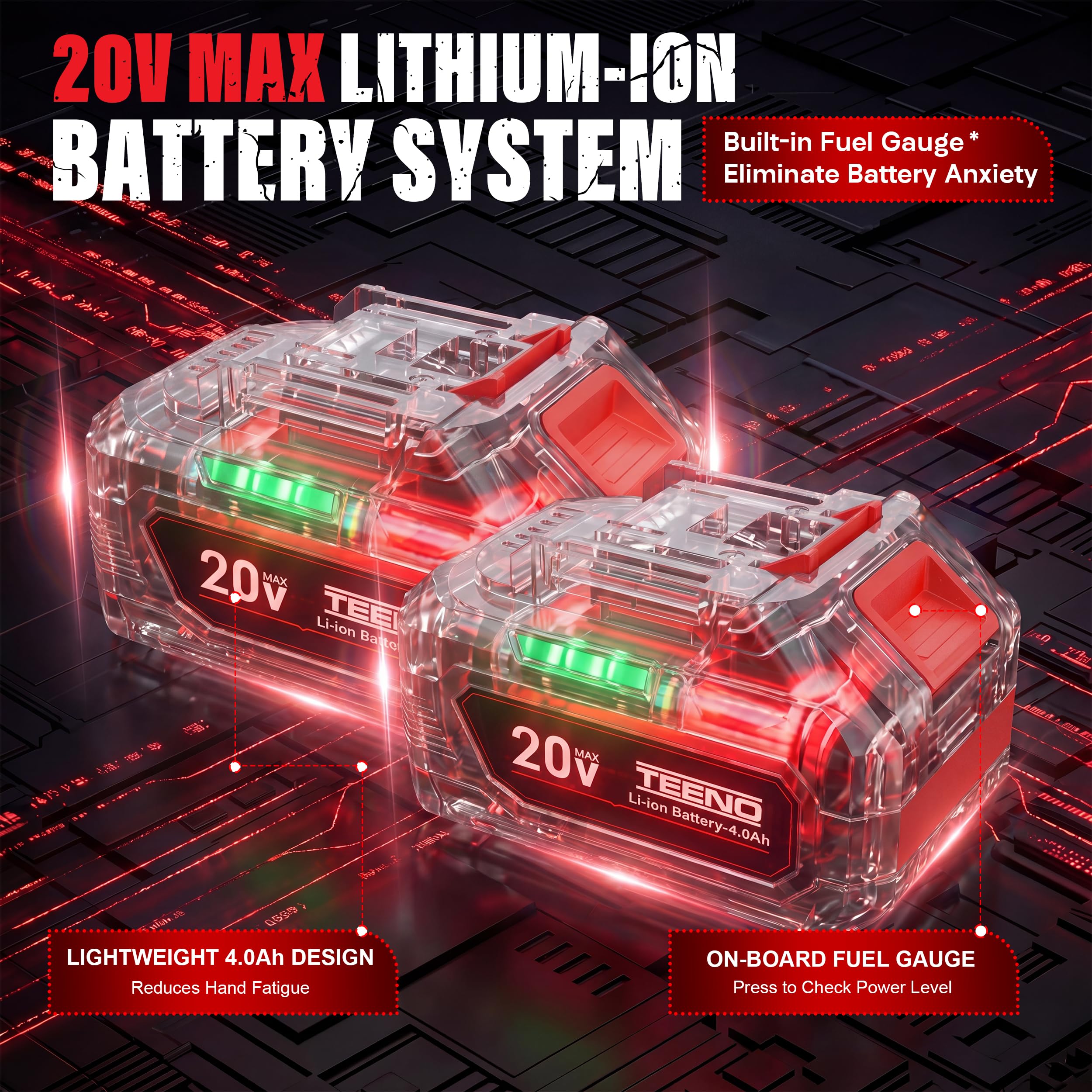 Strumento multifunzione oscillante senza fili 20 V, Brushless Strumento multifunzione senza fili con 6 velocità, 2 x 4.0 A batterie, 8500-21000 giri/min, caricabatterie, angolo oscillante 4°, per