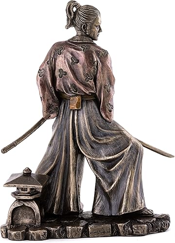 Miniatura 4 de Top Collection Samurai in Combat Statue  Escultura de guerrero japonés con espada en bronce fundido en frío de alta calidad, figura medieval