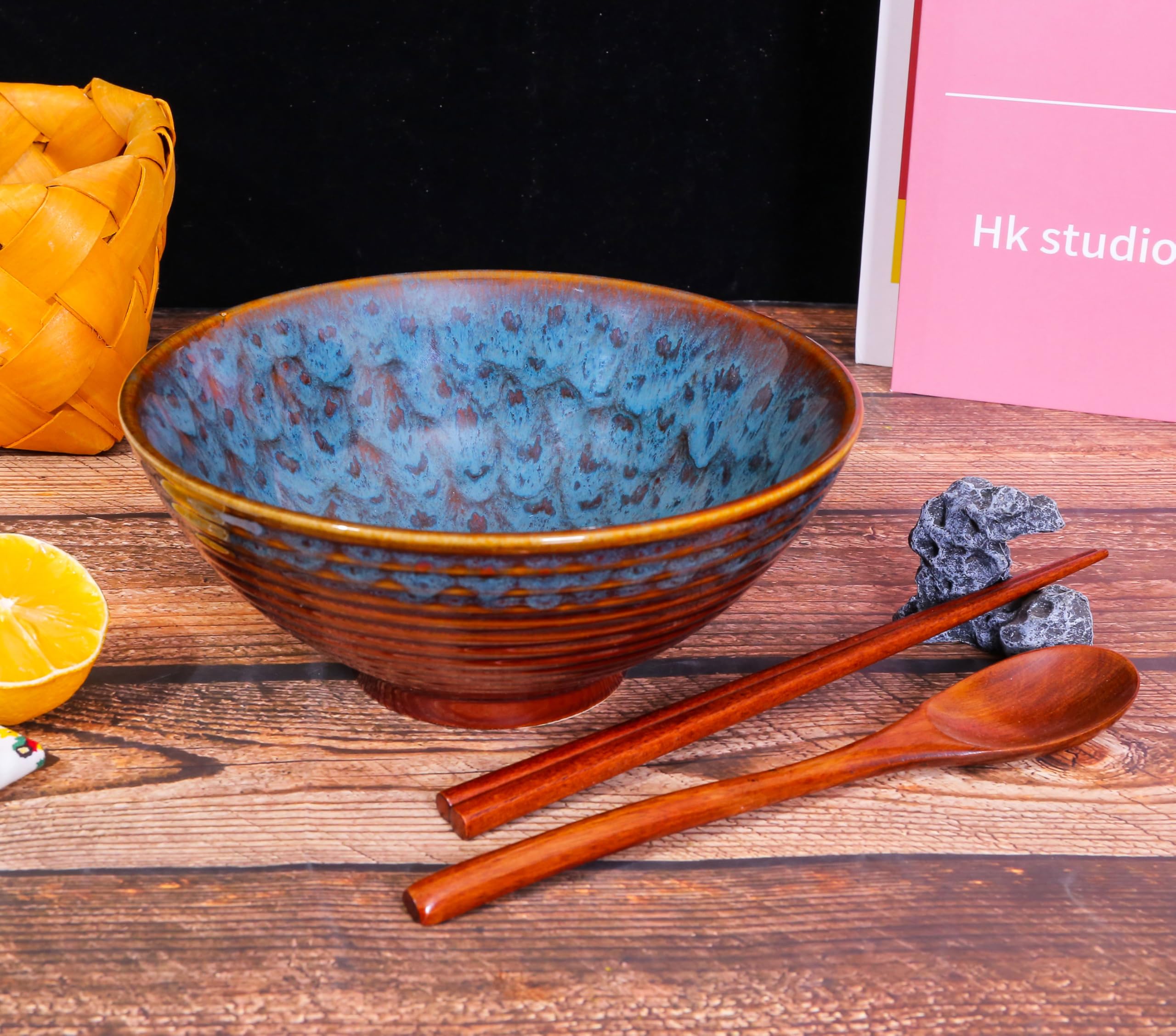 Ceraozmus 2X Ramen Bowl Ceramic, 1200ml, 20 cm - Image 4