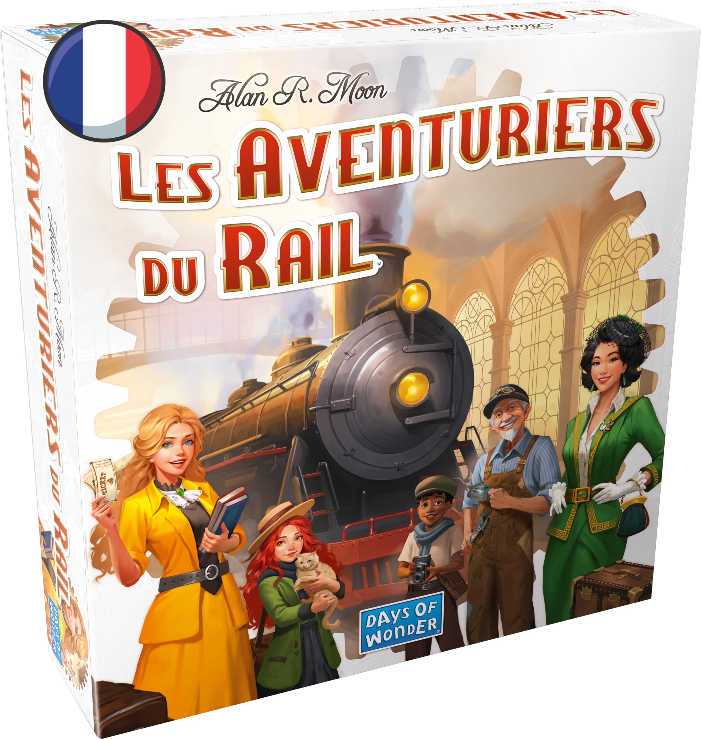 Asmodee - The Rail AVENTURIERS: Stany Zjednoczone - Gra podstawowa - Gra planszowa i strategiczna dla dzieci od 8 lat - As złota - 2-5 graczy - w języku francuskim - Days of Wonder