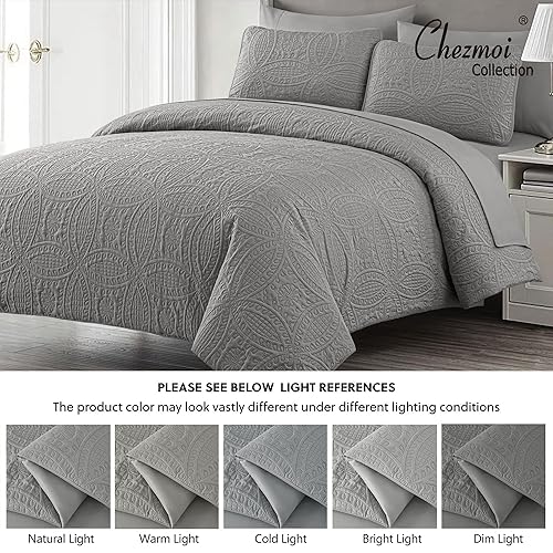 Miniatura 5 de Chezmoi Collection Liam - Juego de edredón de cama tamaño King en una bolsa, edredón ligero con patrón de moneda de 7 piezas con sábanas, fundas de
