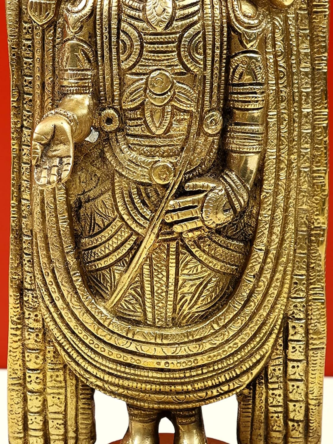 Exotic India 12" Lord Venkateswara as Tirupati Balaji in Brass - Brass