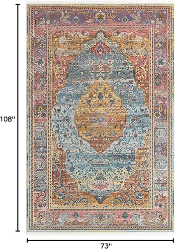 Miniatura 2 de Unique Loom Baracoa Collection - Alfombra Miramar (6 pies 1 pulgada x 9 pies, rectangular, azul claroazul)