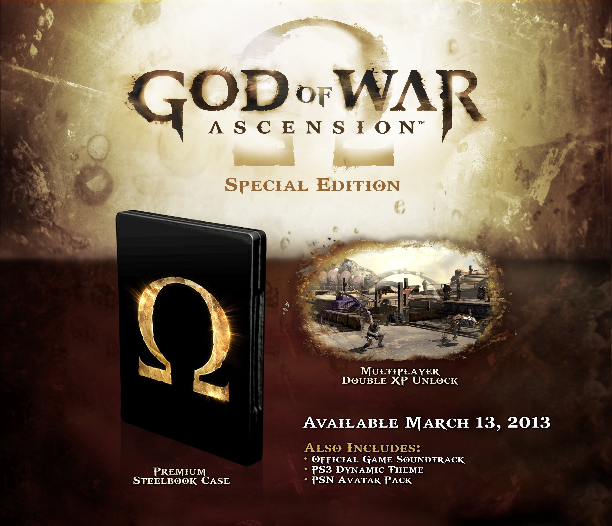 Jeu Sony PS3 god Of War Ascenson Ed Spécal Steele Book PlayStaton 3