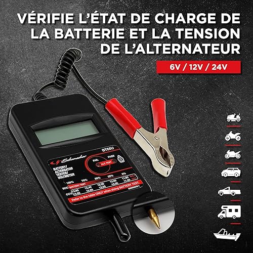 Miniatura 4 de Schumacher BT55U eléctrico compacto de batería de 6 voltios12 voltios24 voltios y alternador de 12 voltios para baterías VRLAAGMgel, estado de carga
