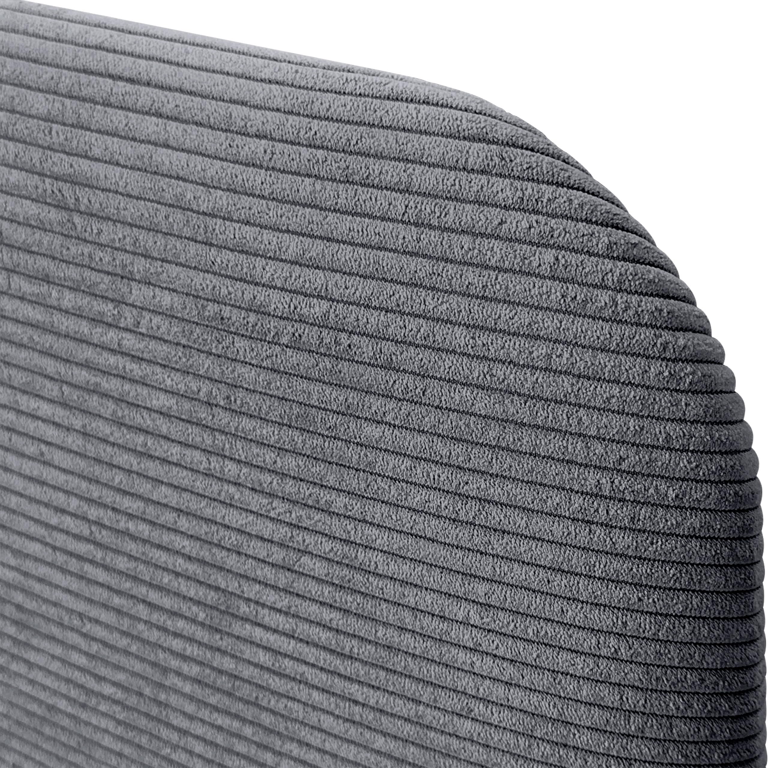DHOME Tête de Lit Rembourrée Lisse et Courbée 70cm en Velours Côtelé Premium avec Pieds pour Mur Acoustiques Absorbantes Tête de Lit pour Chambre (Gris Foncé, 140cm)