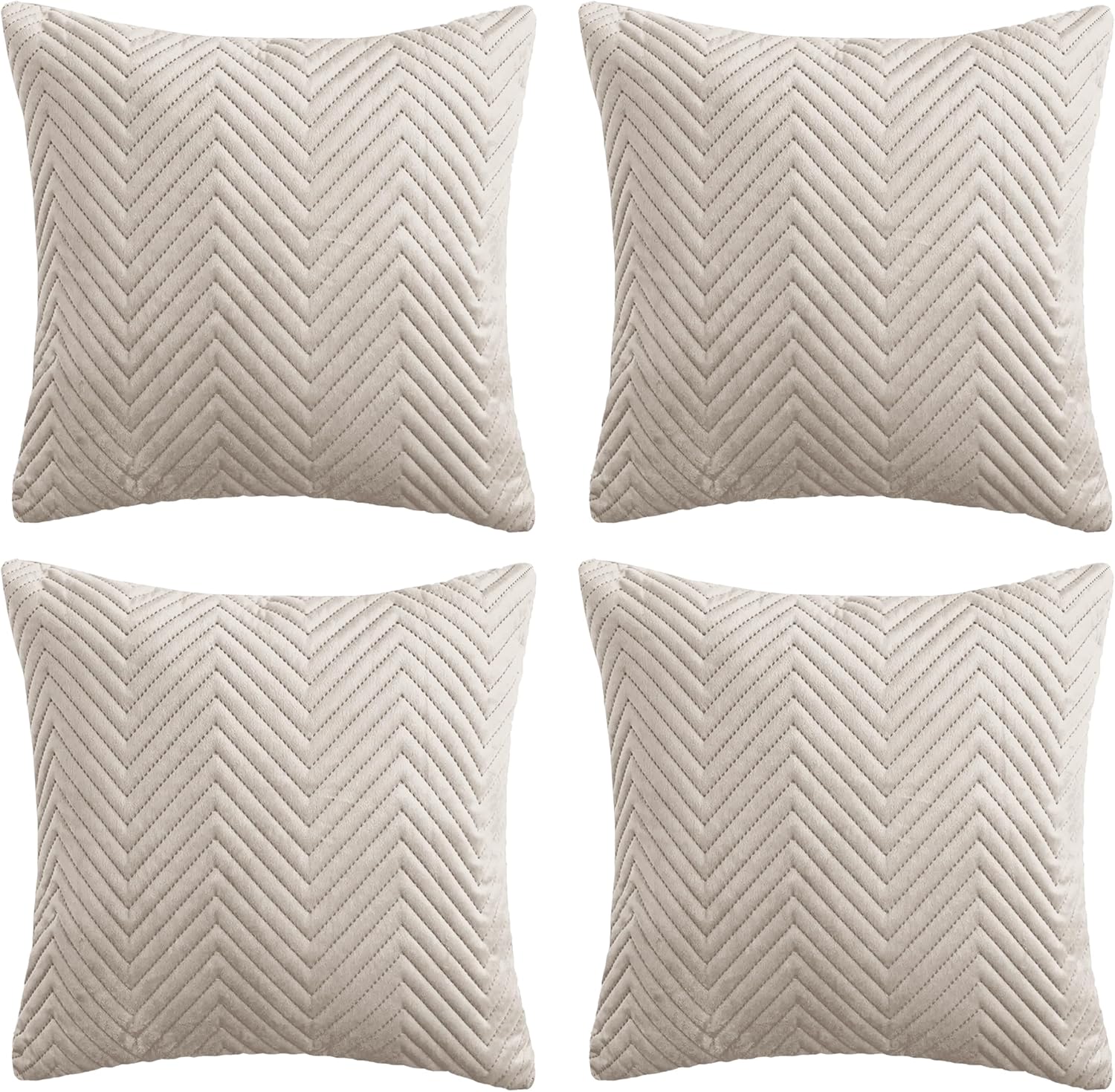 Hafaa Cushions with Covers Included 45 x 45 Cm Set of 8 (4 Beige