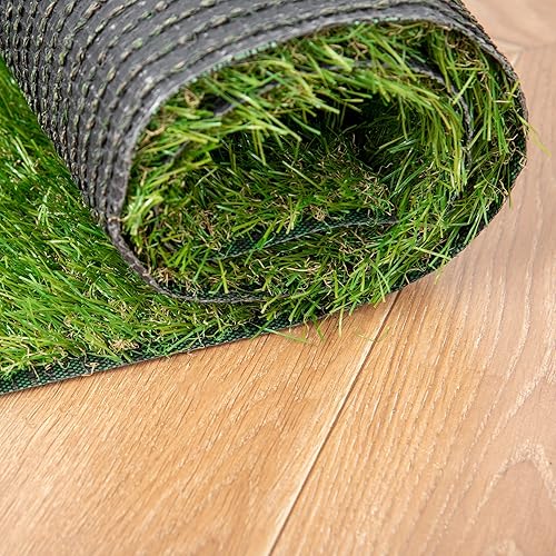 Miniatura 9 de Outsunny 1 alfombra de césped artificial para exteriores de 3 x 10 pies con orificio de drenaje y respaldo de goma