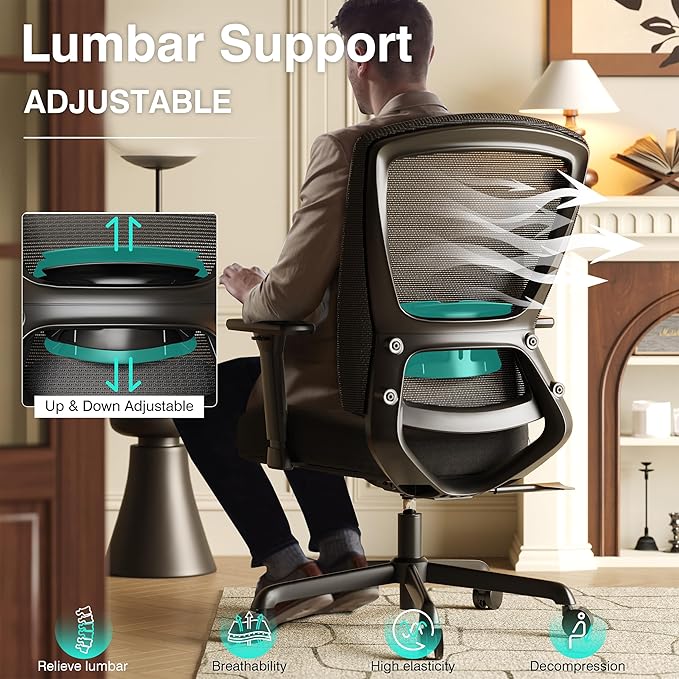 Silla de Oficina Ejecutiva Ergonómica con Respaldo de Malla miniatura 2