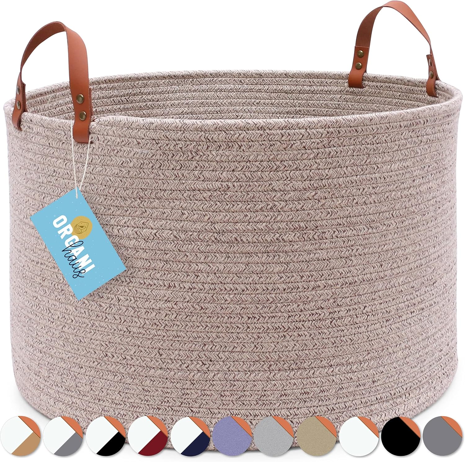 OrganiHaus Brown Large Storage Baskets for Organzing