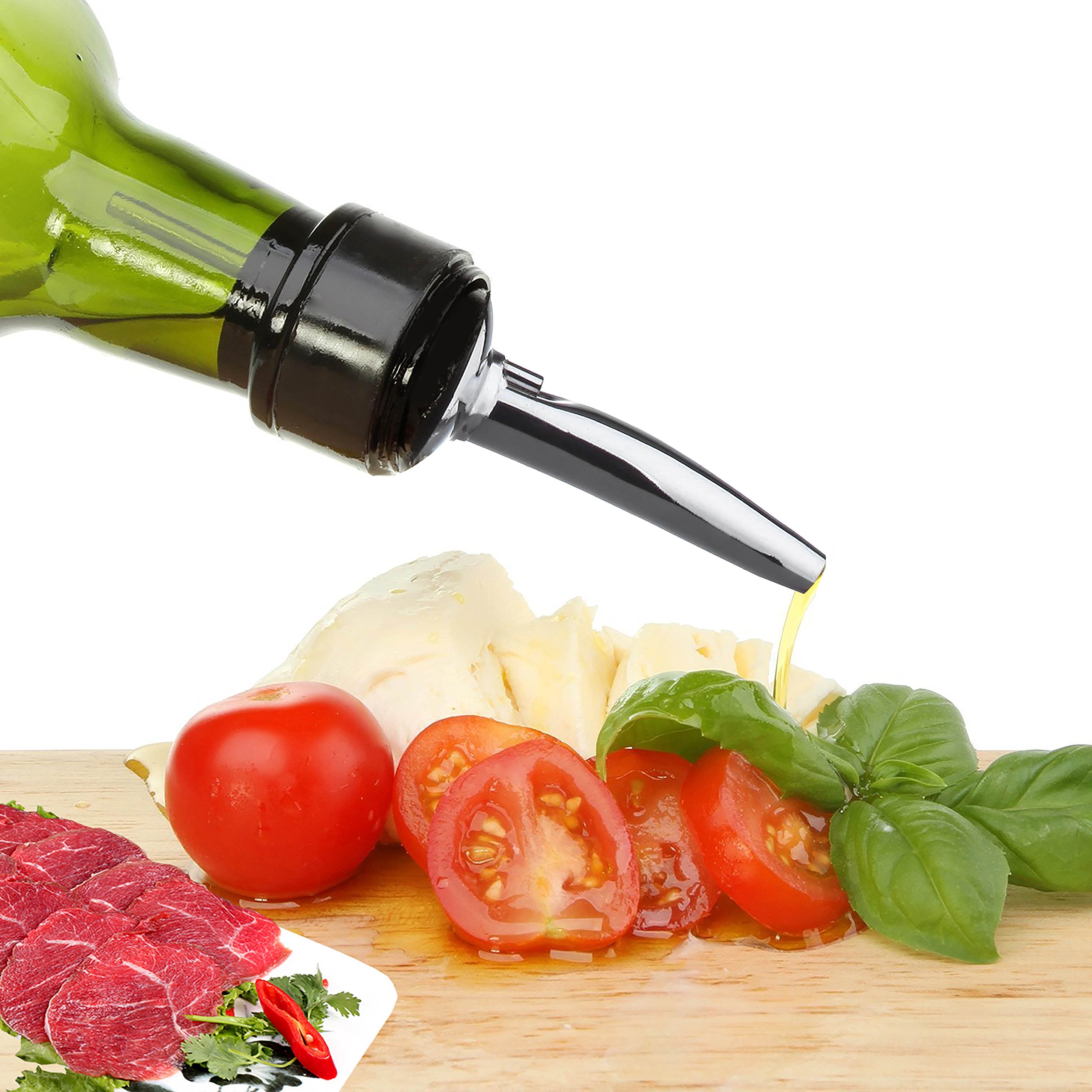Tappo Versatore Per Alcolici In Acciaio Inox A Prova Di Perdite - Adatto A Bottiglie Di Vino, Liquori, Oli E Sciroppi - 3