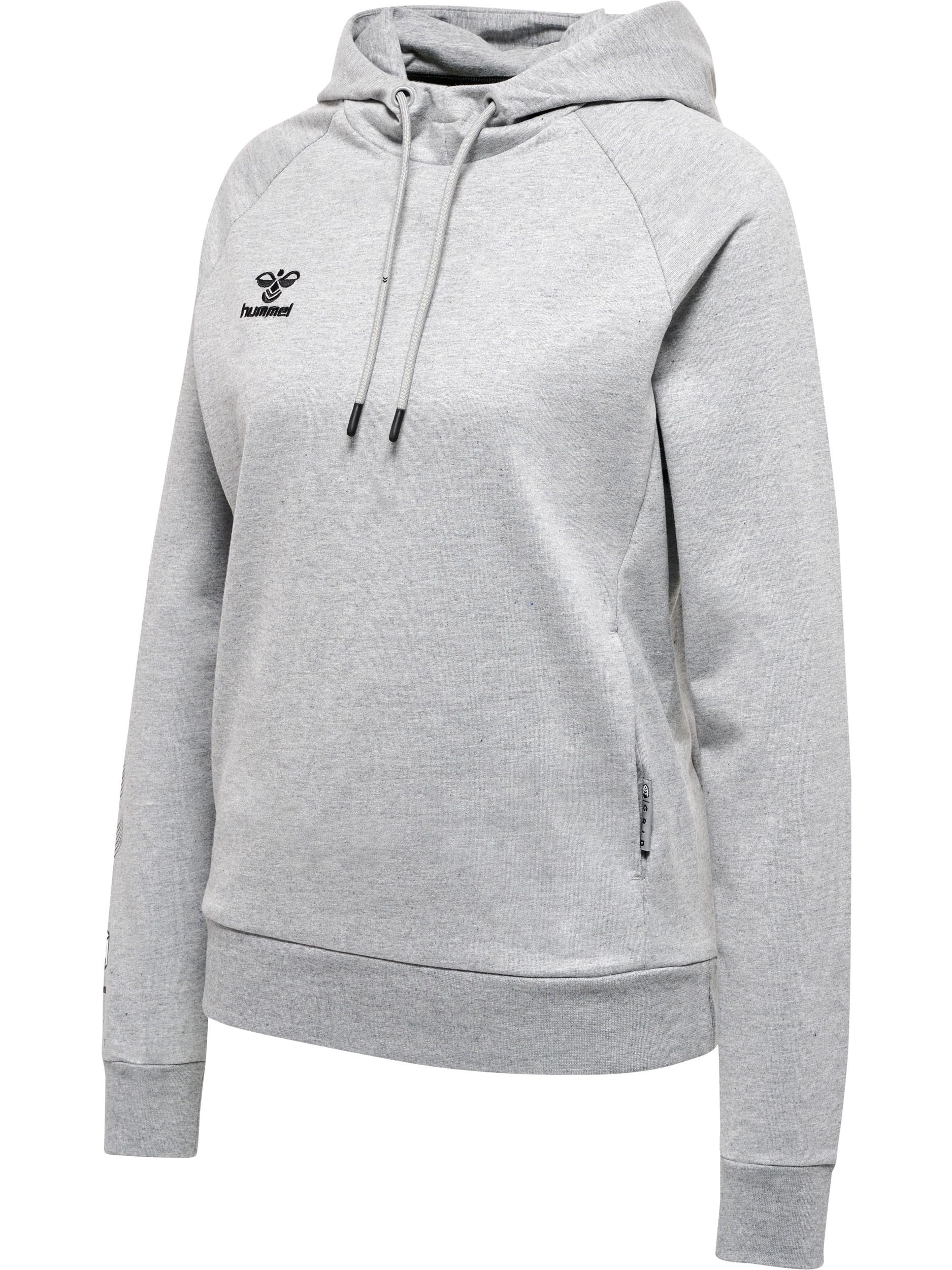 hummel Hmlmove Grid Cotton Hoodie Women's Hooded Sweatshirt Grey Melange