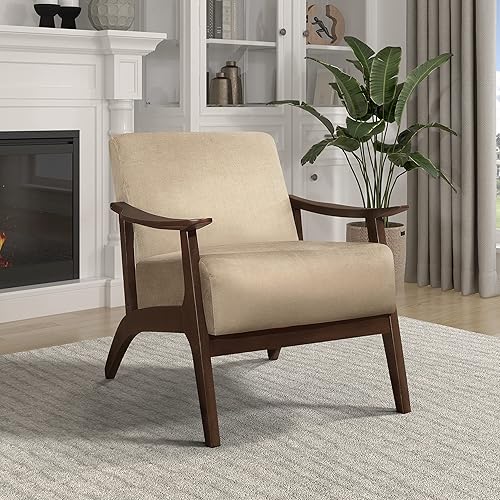 Miniatura 35 de Lexicon Savry - Silla decorativa con brazo de madera de tela de 29 pulgadas de ancho, color naranja Naranja,Marrón claro,Gris