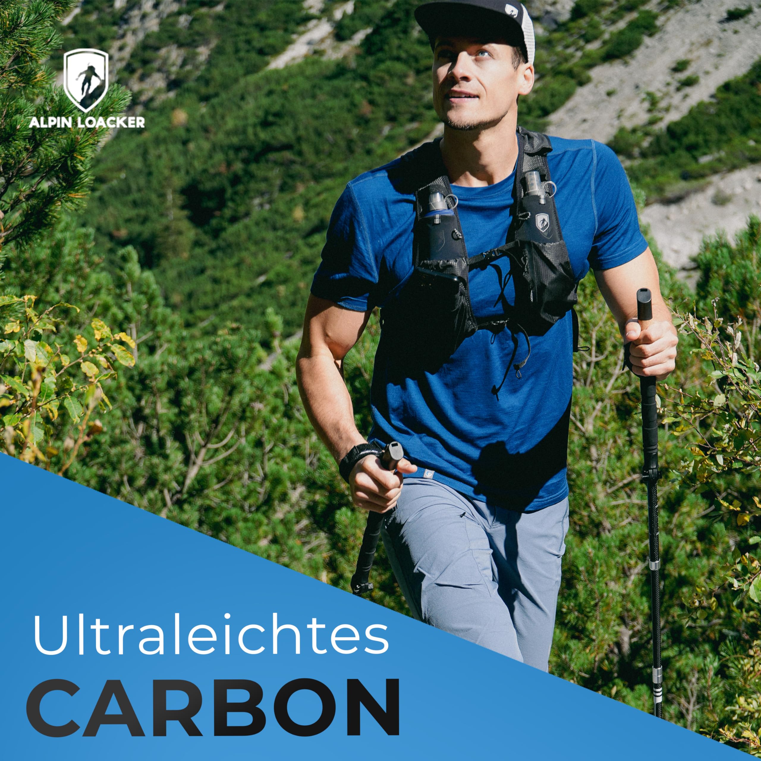 ALPIN LOACKER Lichte Trailrunning Stokken Opvouwbaar Carbon En Wandelstokken I Hoogwaardige Trekkingstokken Voor Outdoor Trailrunning 115 135 Cm 1425097241