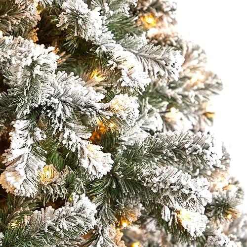 Miniatura 4 de Nearly Natural Árbol de Navidad artificial de abeto de Virginia Occidental de 9 pies con 650 luces LED transparentes y 1320 ramas flexibles