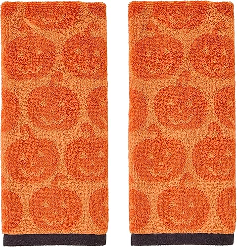 Vista 86 de SKL Home de Saturday Knight Ltd. - Juego de toallas de mano Boo, color naranja, paquete de 2 Boo,Naranja,Vuelo de Luna