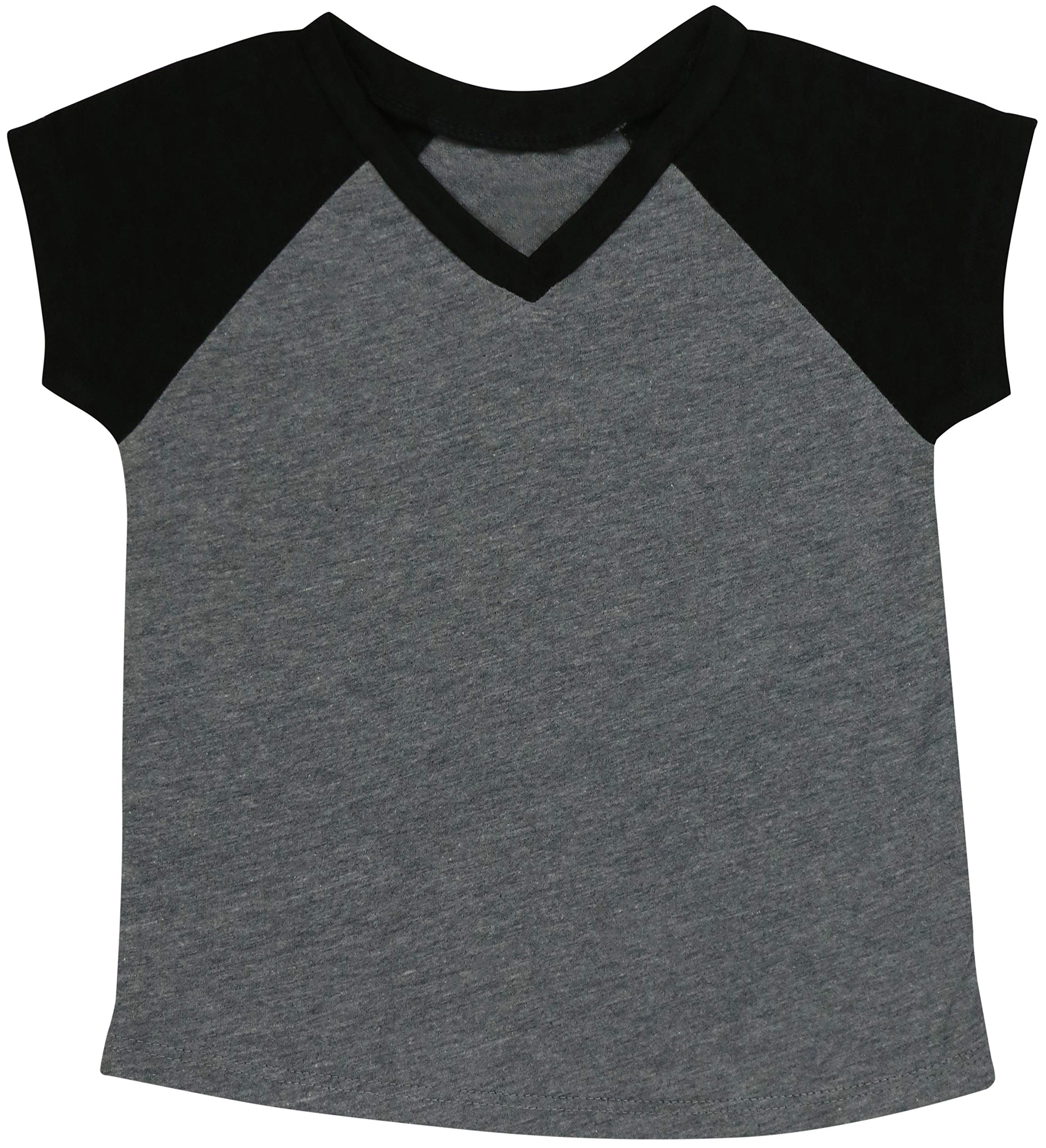 ToBeInStyle Playera de Manga Corta con Cuello en V y Contraste para niños y niñas
