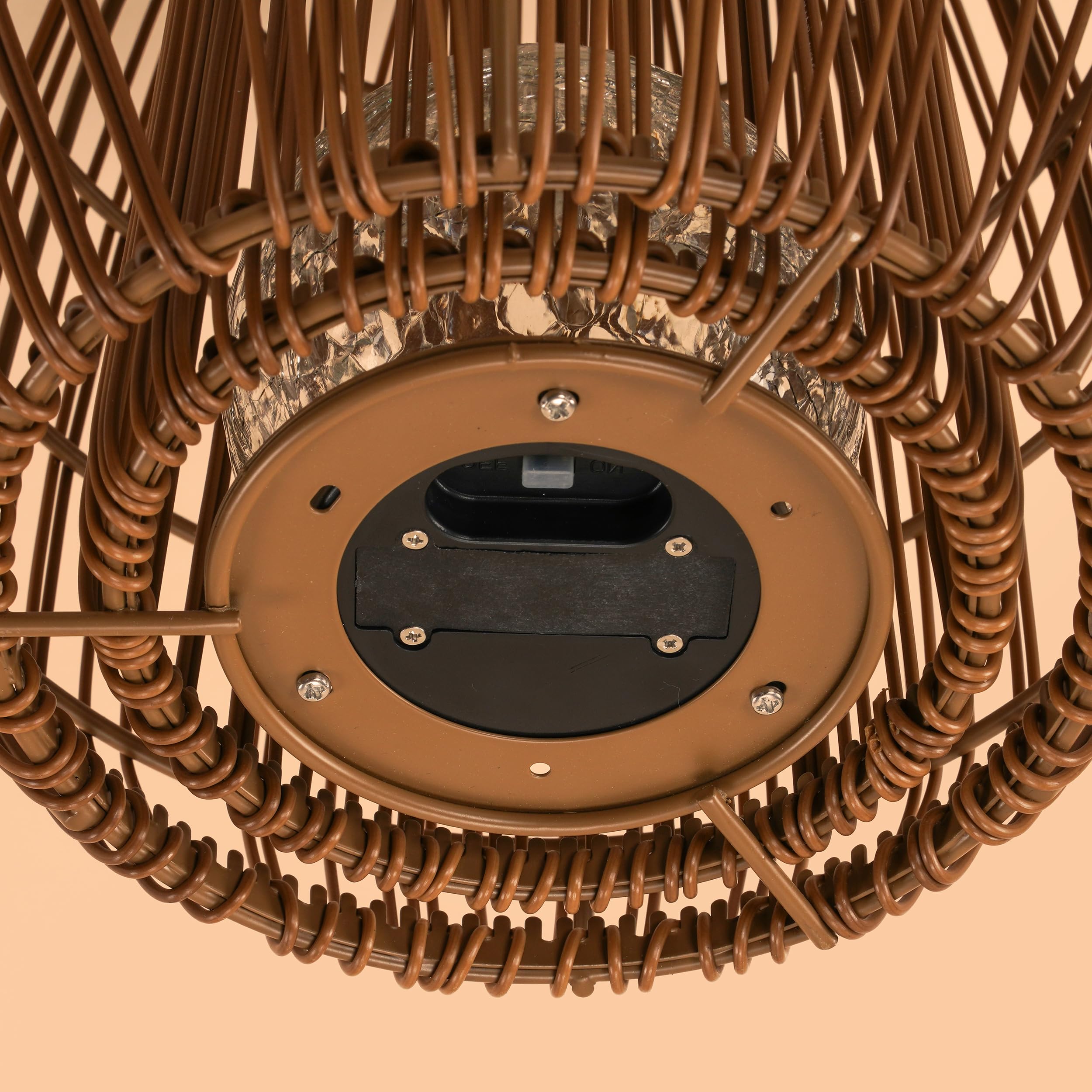 Esotec Solar Rattanleuchten Isabella, 2er Set, Crackle Bruchglas Kugel, Boho Windlichter für draußen, Polyrattan-Geflecht, Akku, Solarleuchte Rattan, wetterfest, outdoor, außen, IP44, 102283