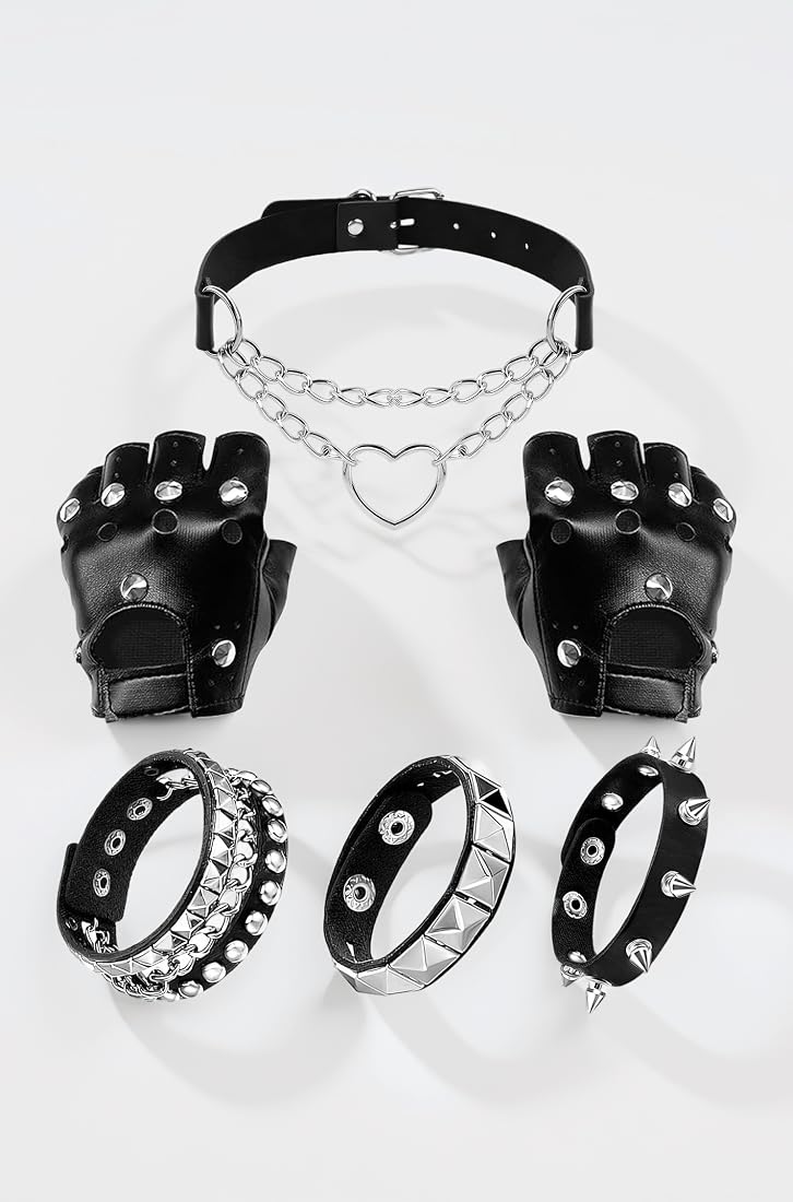Buy xinxingin 5 PCS Punk Bracelet Set, Hand Bands for Men, Punk