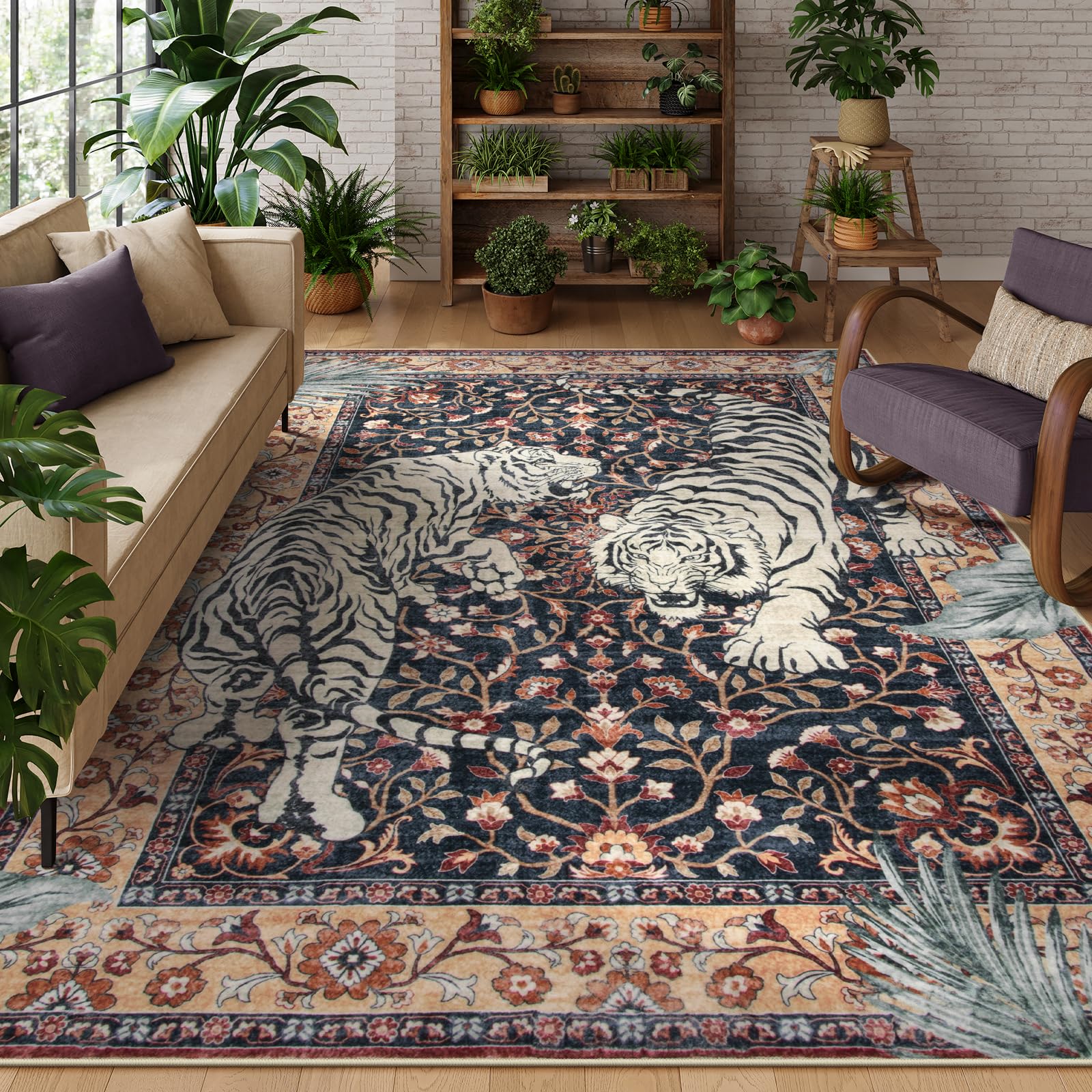 Amazon.com: Moynesa Tiger Washable Area Rug, 9x12 Living Room Rug