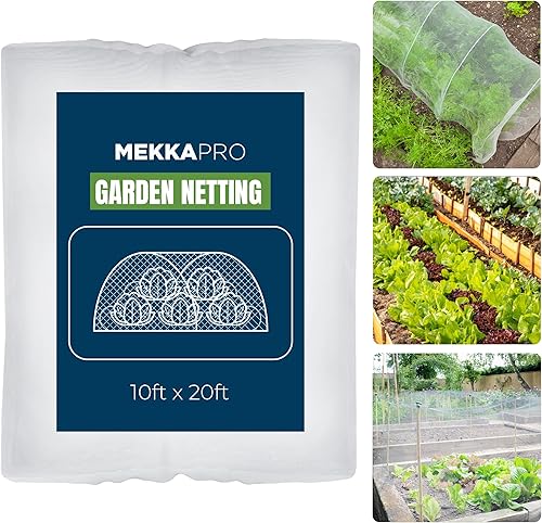 Miniatura 8 de MEKKAPRO Gran barrera de plagas para jardín, 10 x 10 pies, mosquitera para jardín, malla fina para protección del jardín contra pájaros y plagas,