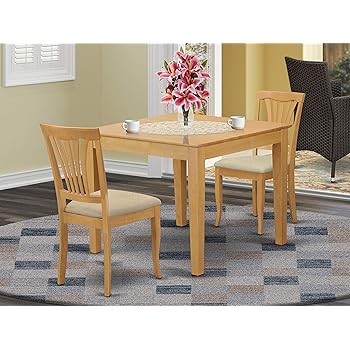 Amazon Com 3 Pc Kitchen Table Set Dining Table For Small Spaces And 2 Dining Chairs Furniture Decor