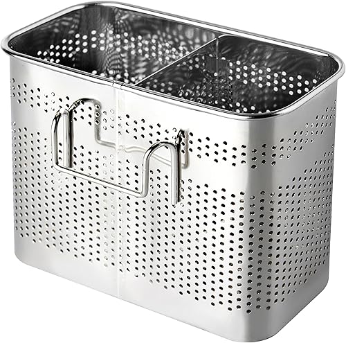 Miniatura 2 de Soporte para utensilios de cocina de acero inoxidable (cuadrado mediano) para palillos para lavavajillas