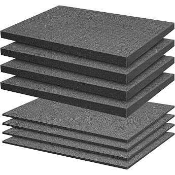 Grid Foam Cube Foam   4 Pieces 400 x 300 x 2.5 mm / 4 Pieces 400 x 300 x 10 mm - Tool Box Camera Case Foam - Case Insert Tabletop Miniatures - Tool Foam