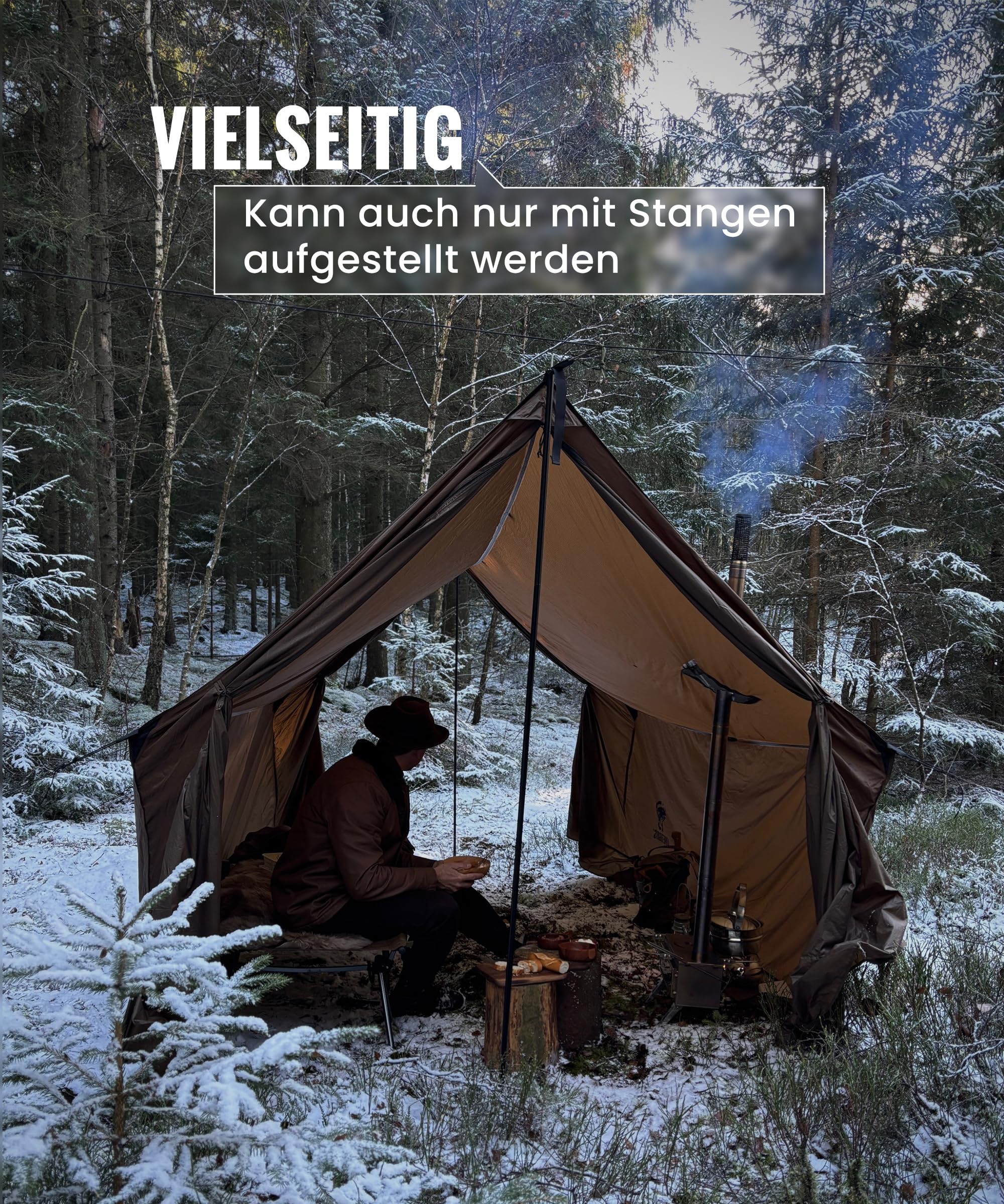 OneTigris TEGIMEN groß warm Zelt Winter, Camping Survival Hängematte Zelt wasserdicht 3000 mm Plane für Wandern