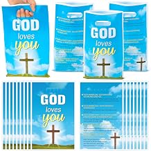 50 Pack God Loves You Party Favor Bags