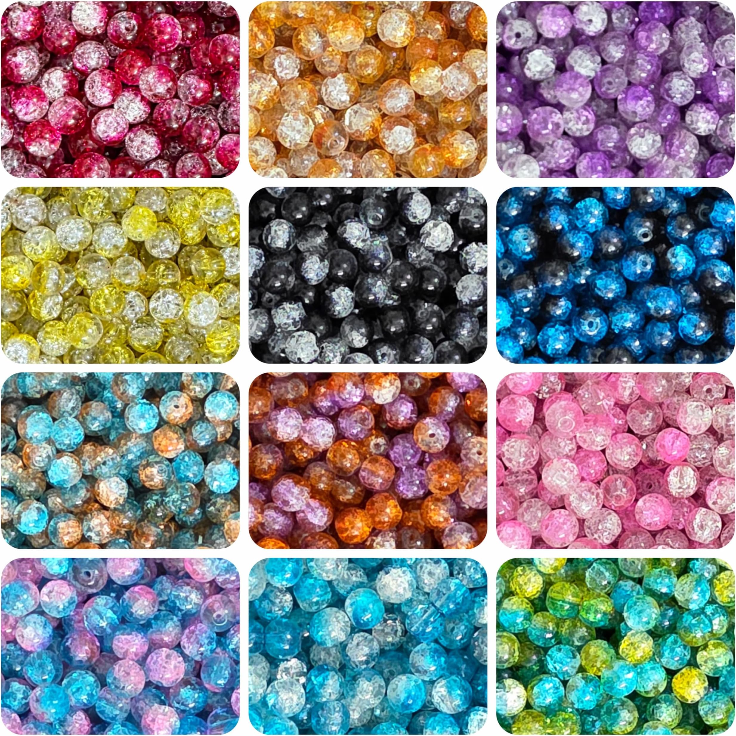 Jansky 335 Pcs Dual Shade Sparkle Beads for Bracelet Making for Women Girls Kids Men | Jewellery Making Kit | Crystal Bead | Bracelet Beads Kit | 8mm