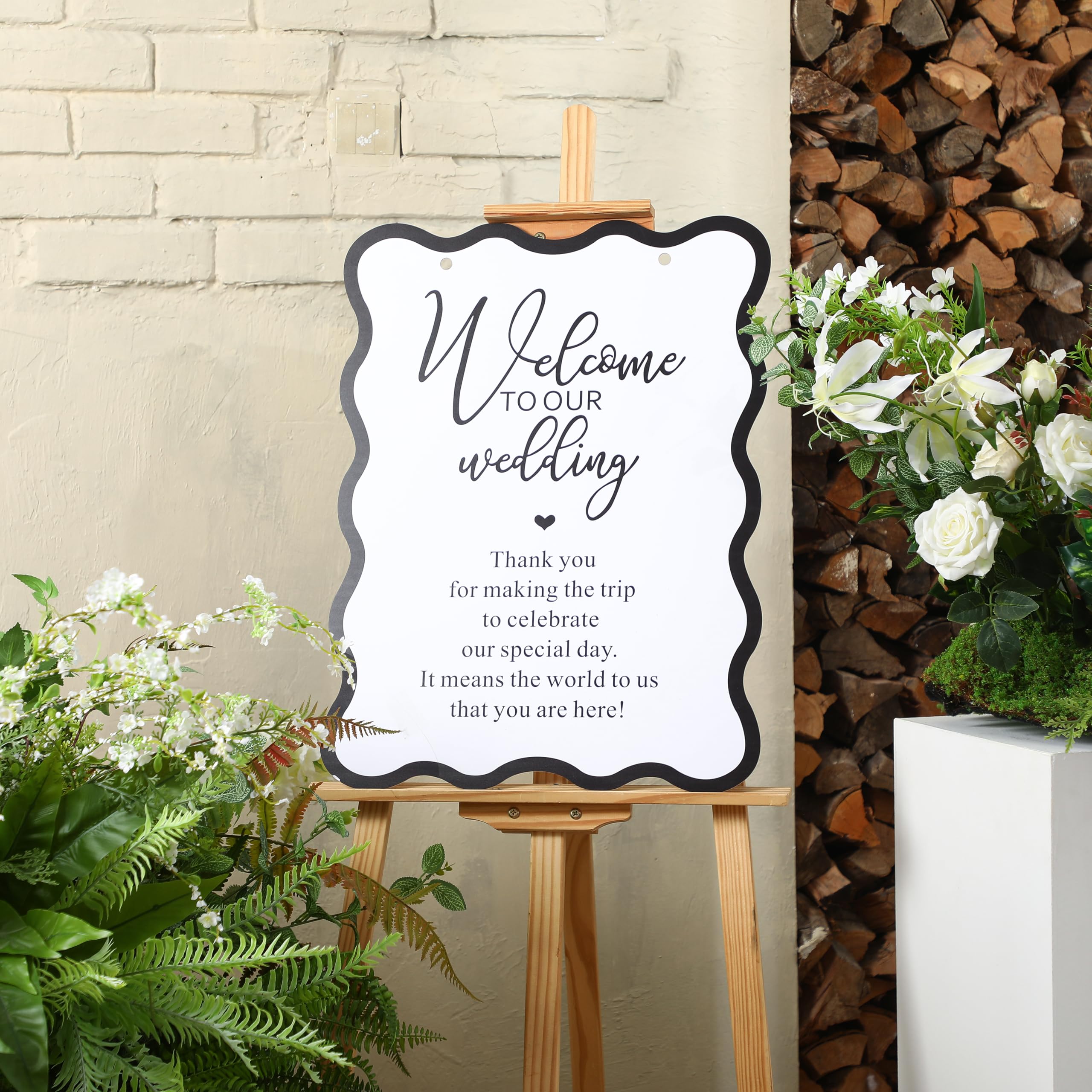 Yousoontic Acrylschild für Hochzeit, 61 x 45,7 cm, großer Präsentationsständer, Dekoration, Acryl, Brautparty, Ständer, Dekoration für Garten, Zeremonie, Rasen, Outdoor, Indoor